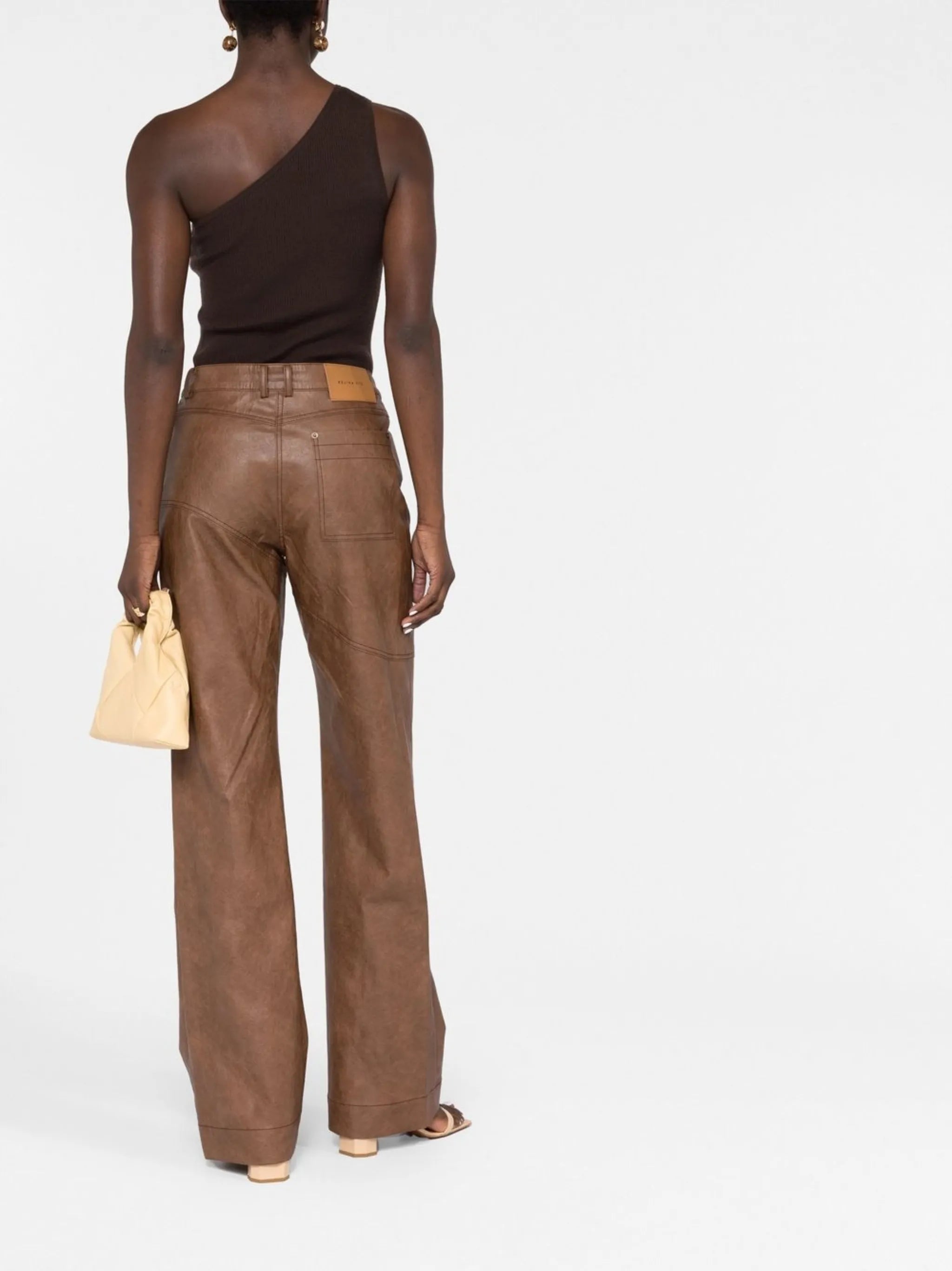Laney wide-leg vegan leather trousers
