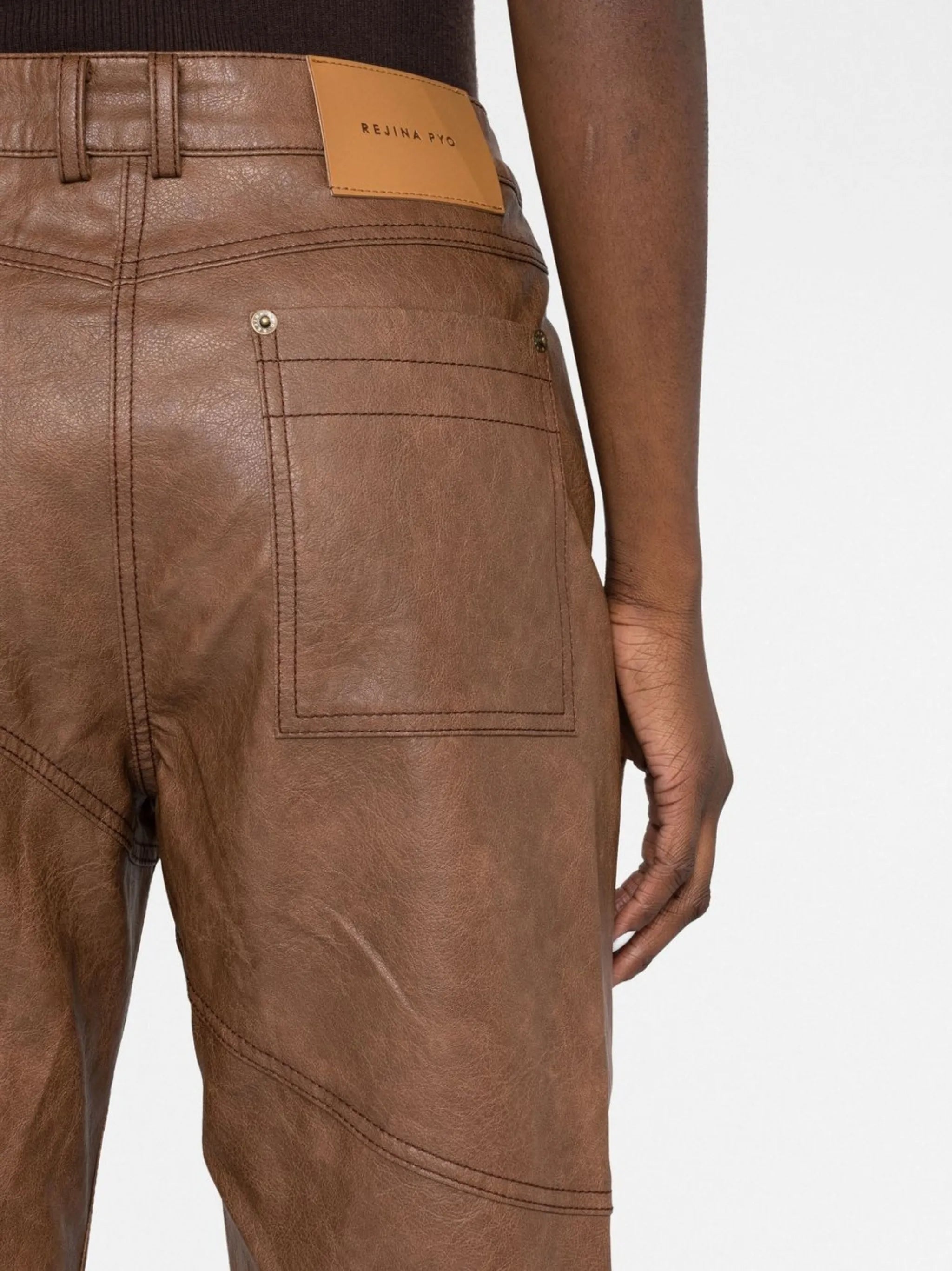 Laney wide-leg vegan leather trousers