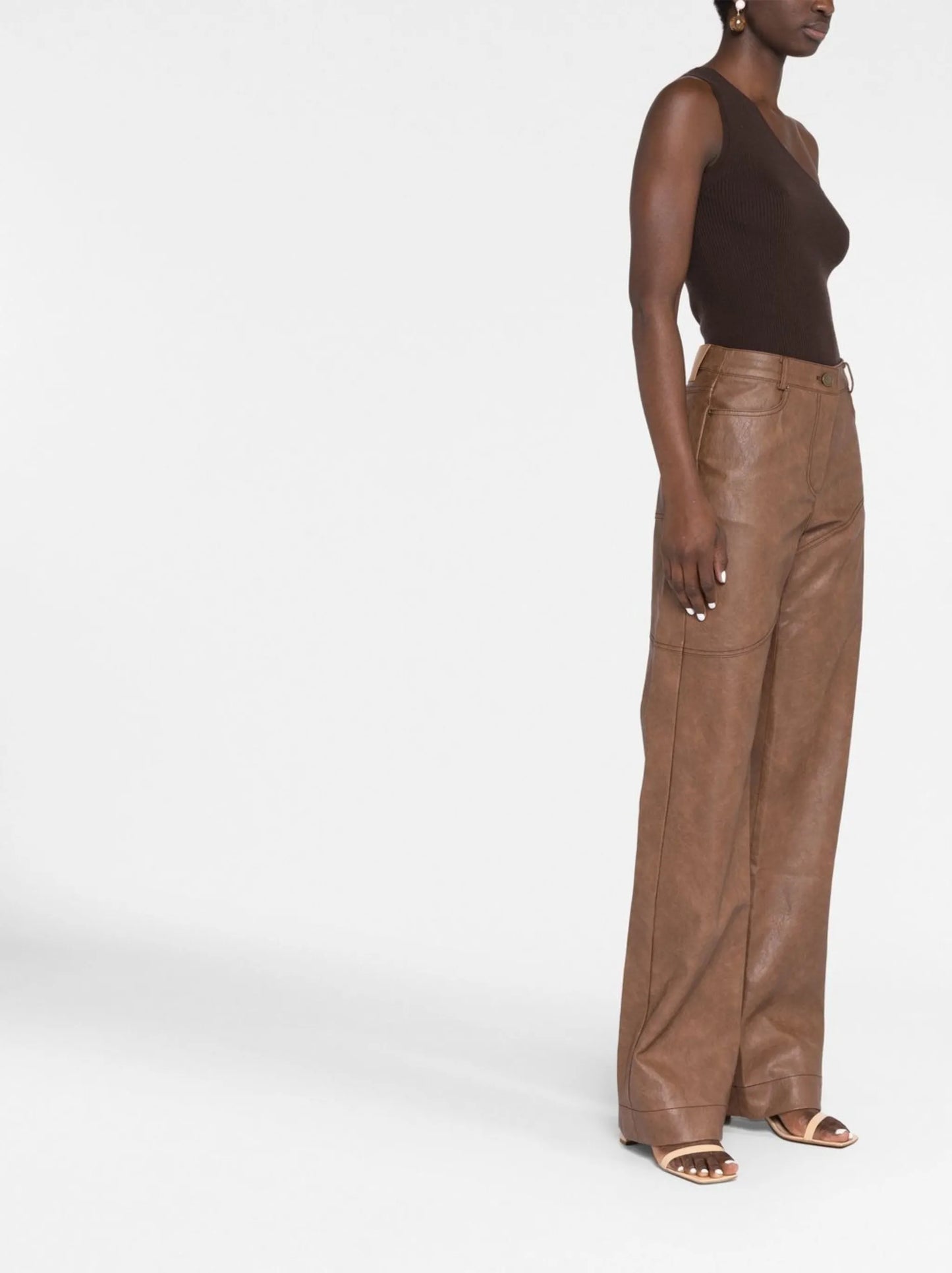 Laney wide-leg vegan leather trousers