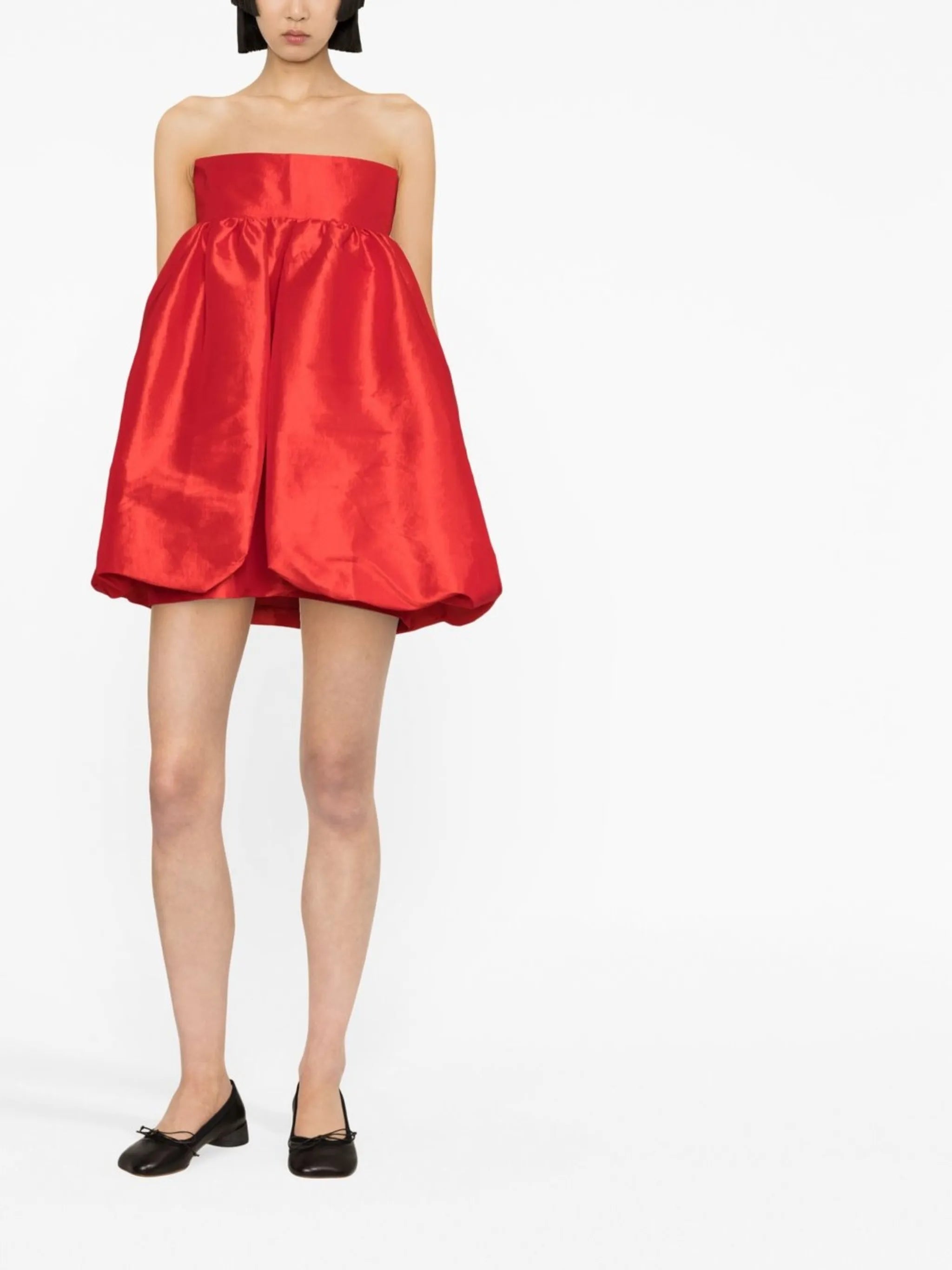 strapless bubble mini dress