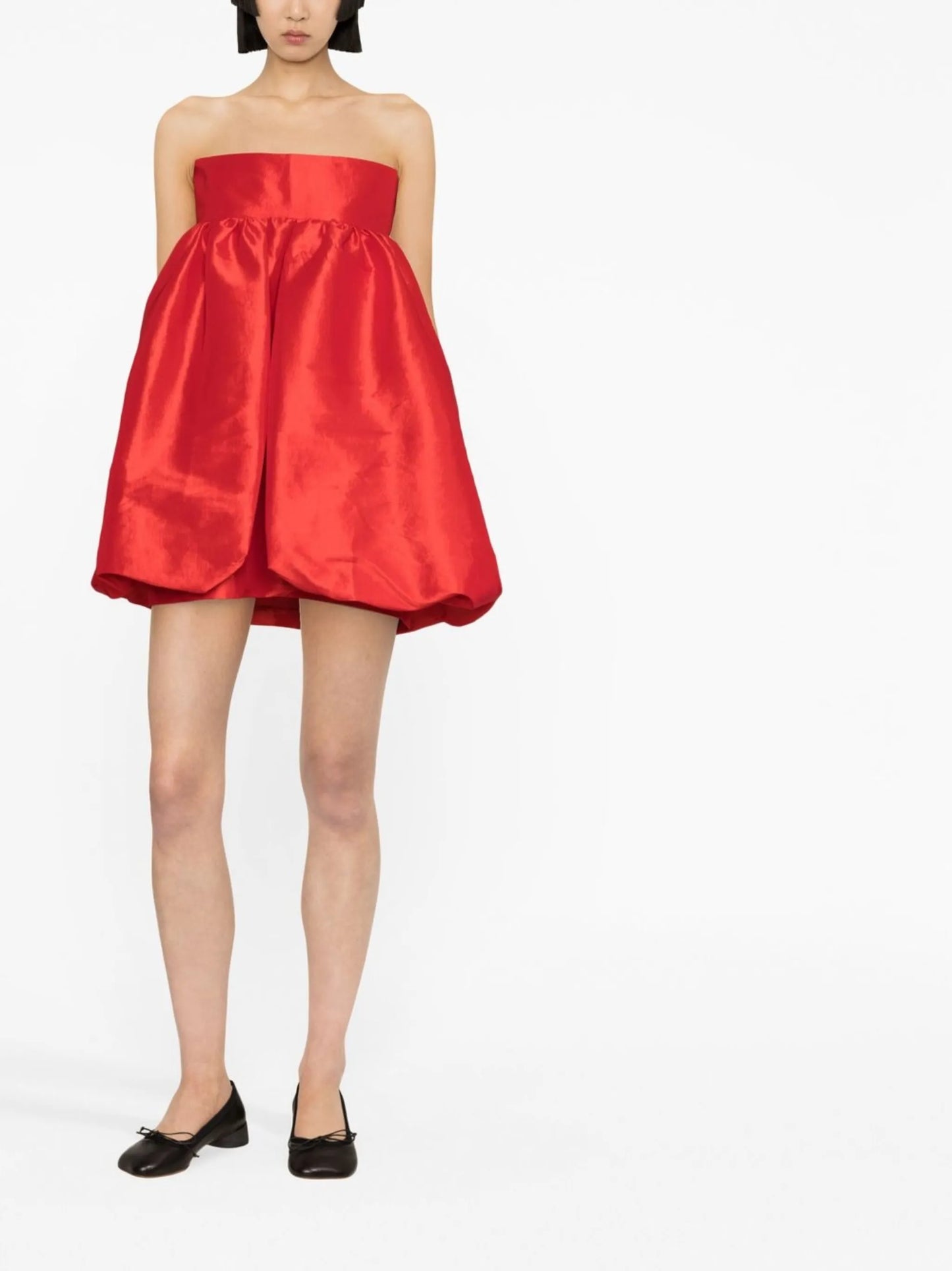 strapless bubble mini dress