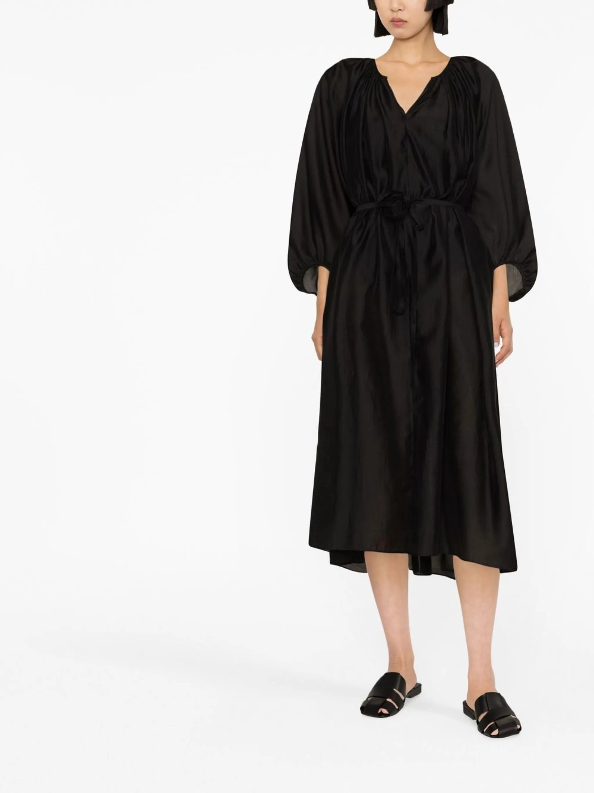 V-neck midi dress