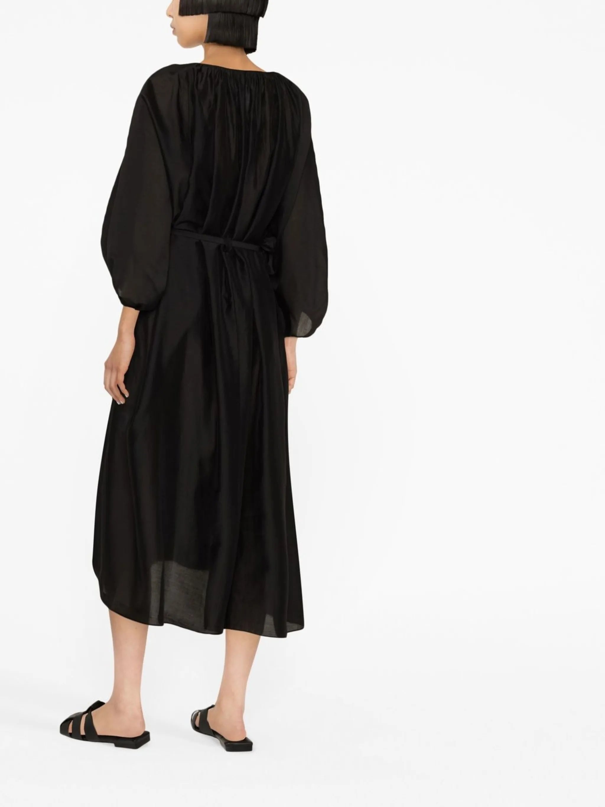 V-neck midi dress
