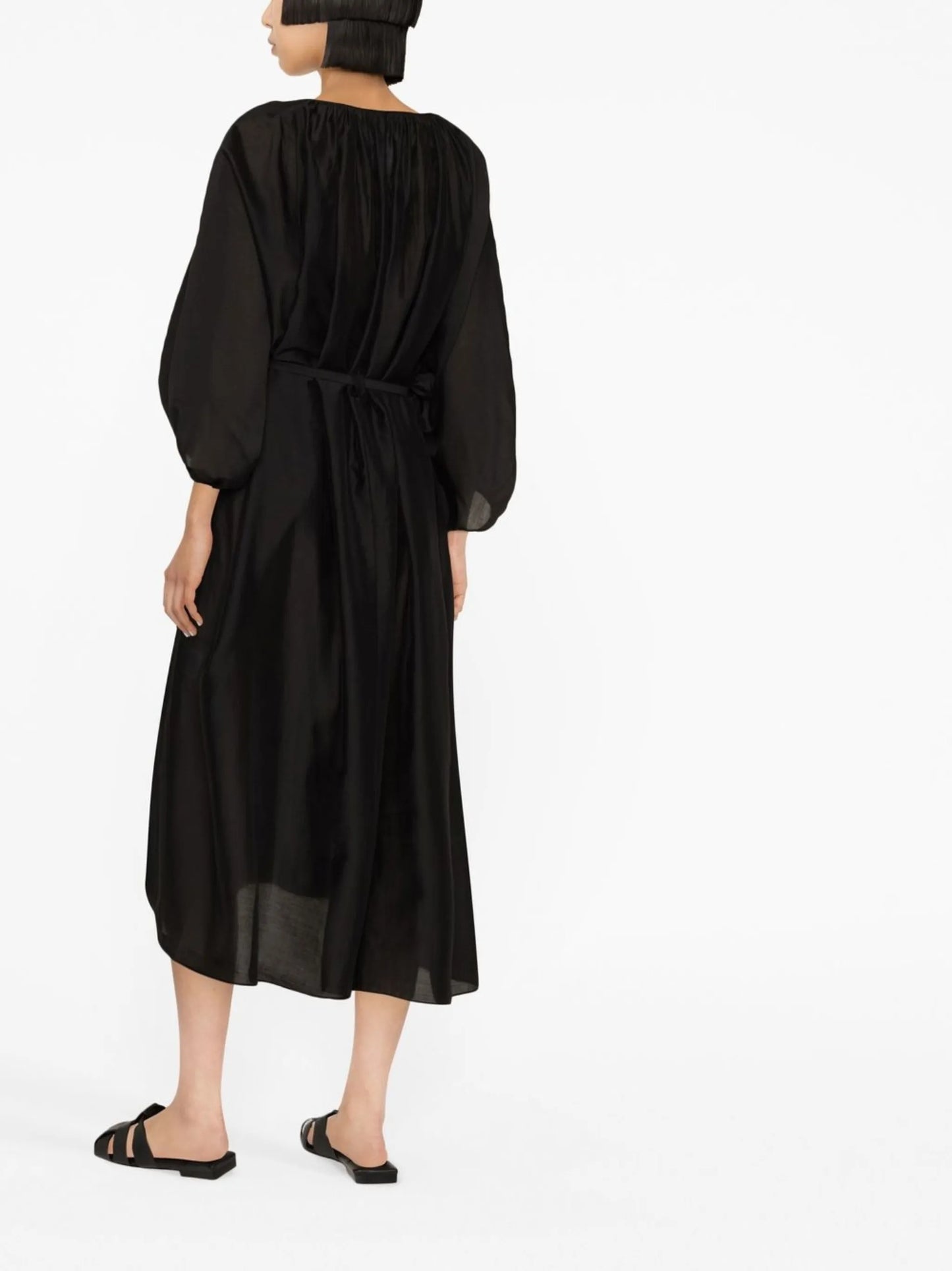 V-neck midi dress