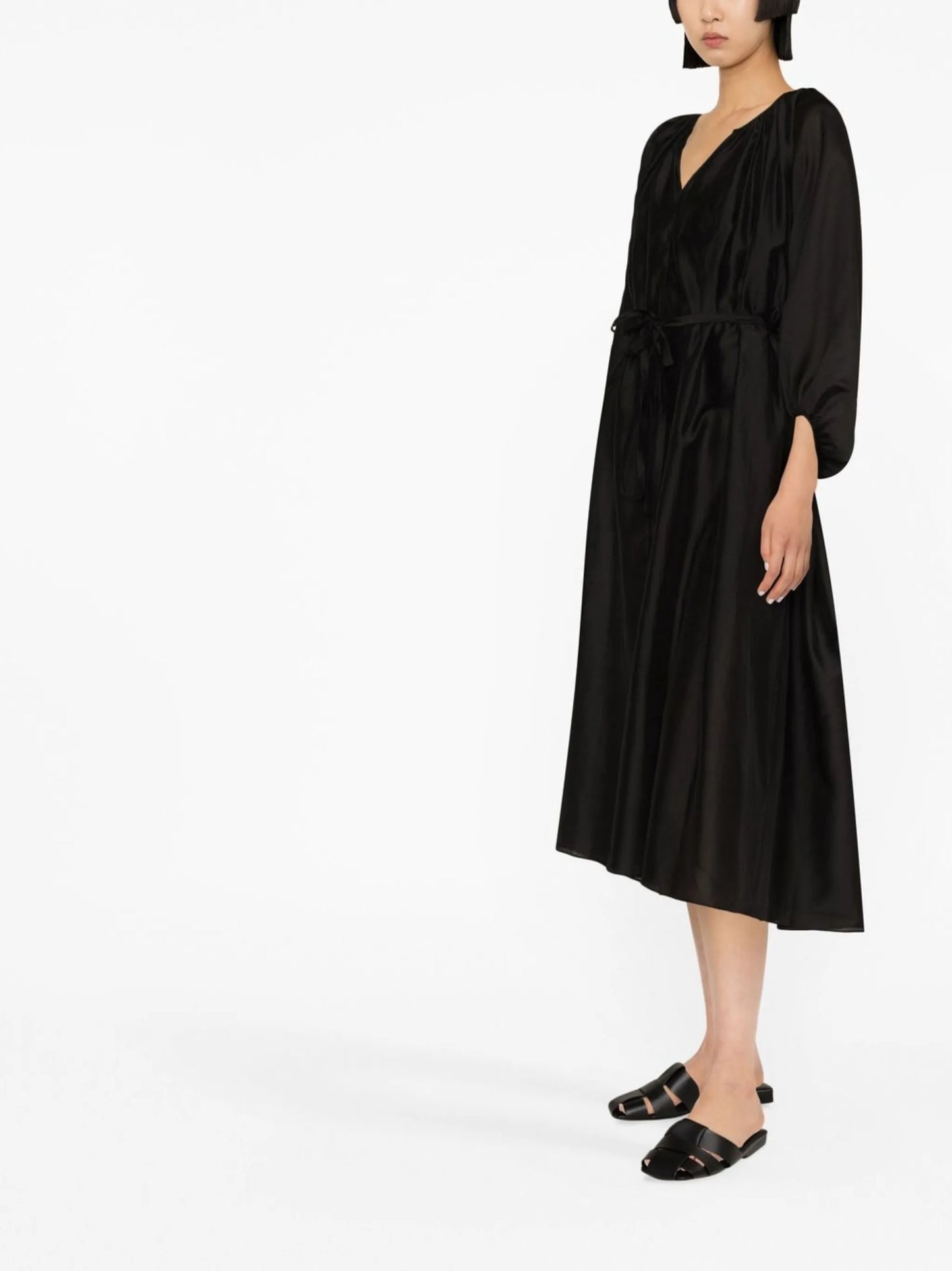V-neck midi dress