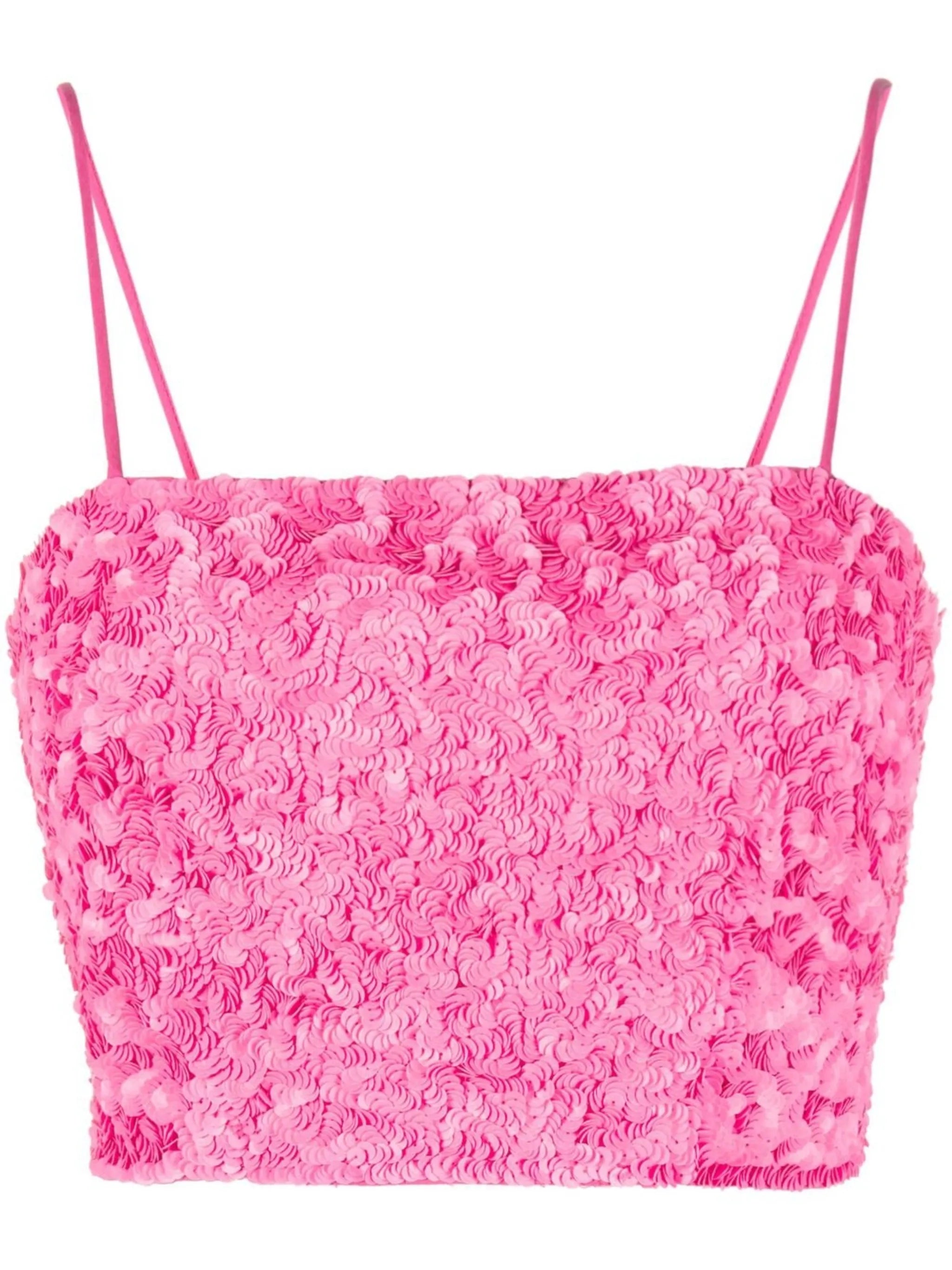 Evelyn sequin-embellished cropped top