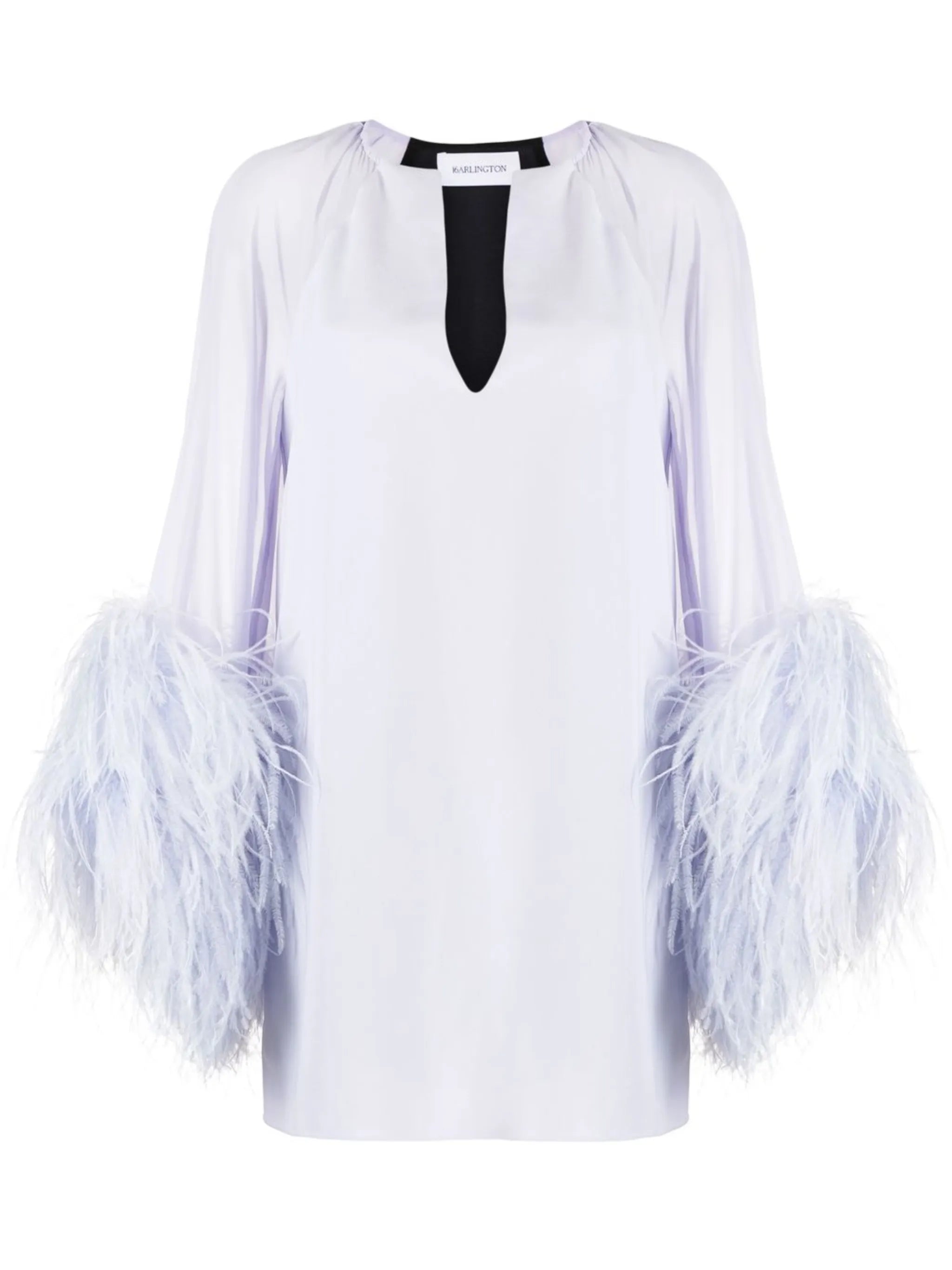 Daphnie feather-trim chiffon dress