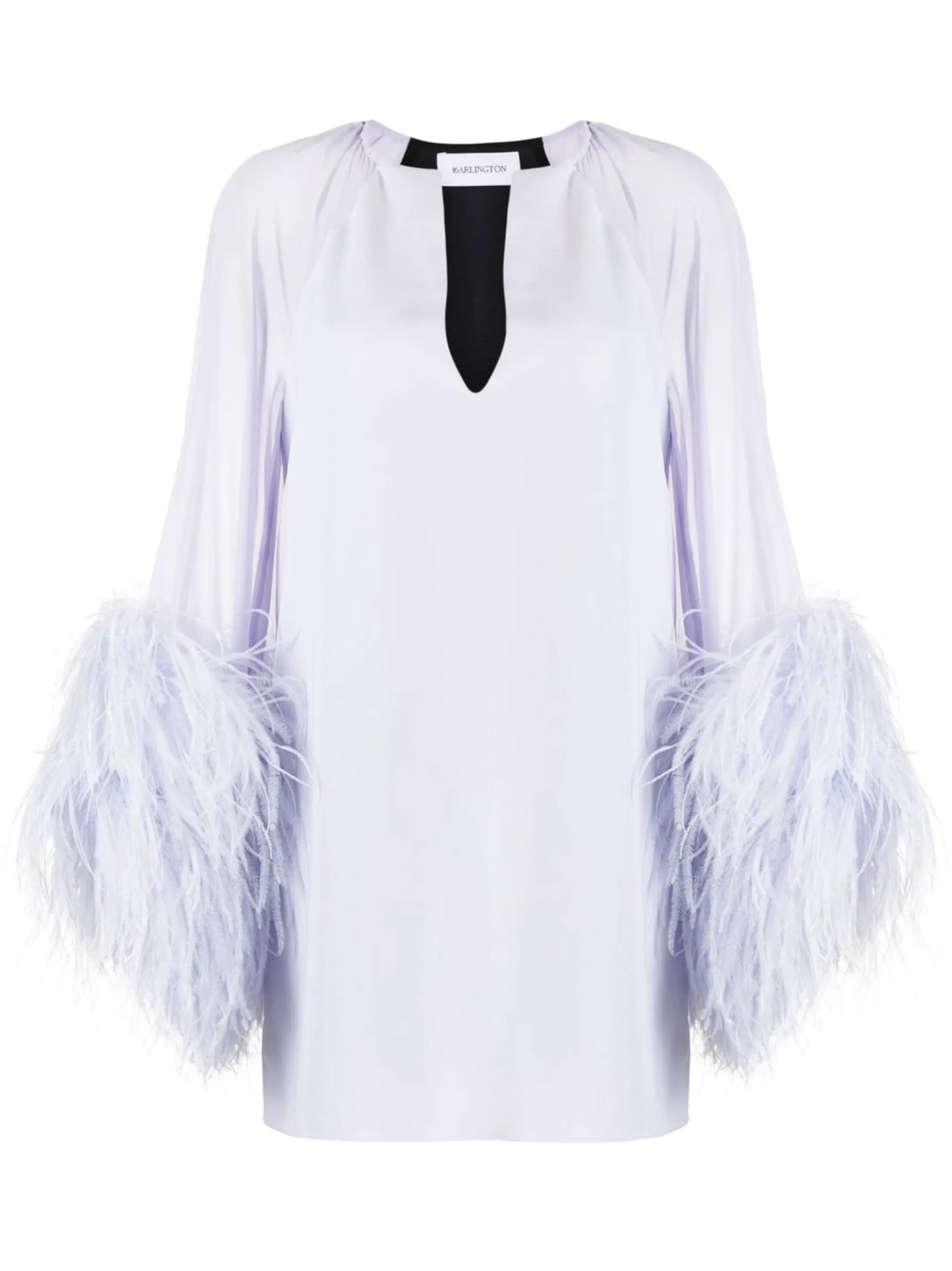 Daphnie feather-trim chiffon dress