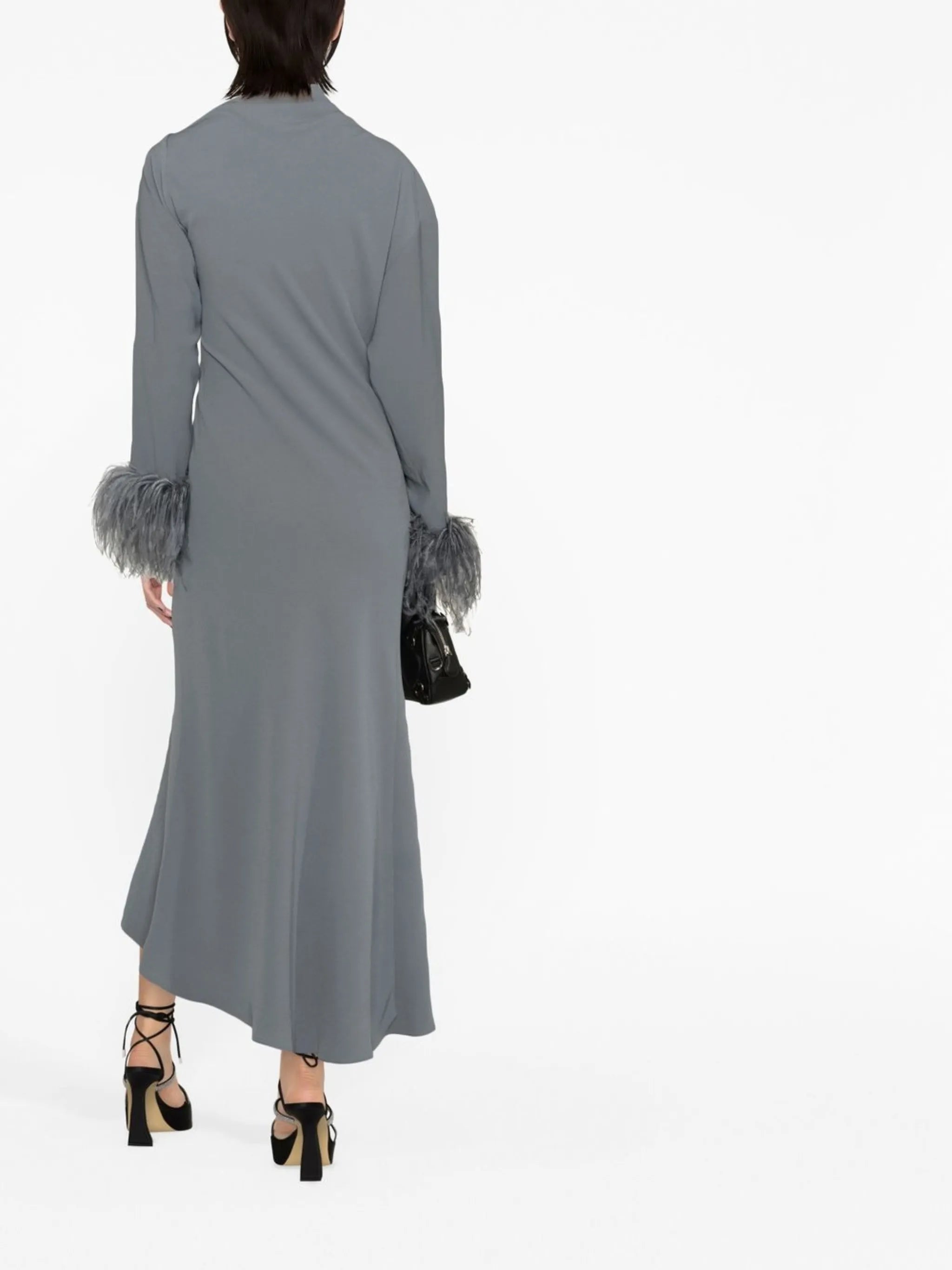 Adelaide feather-trim dress