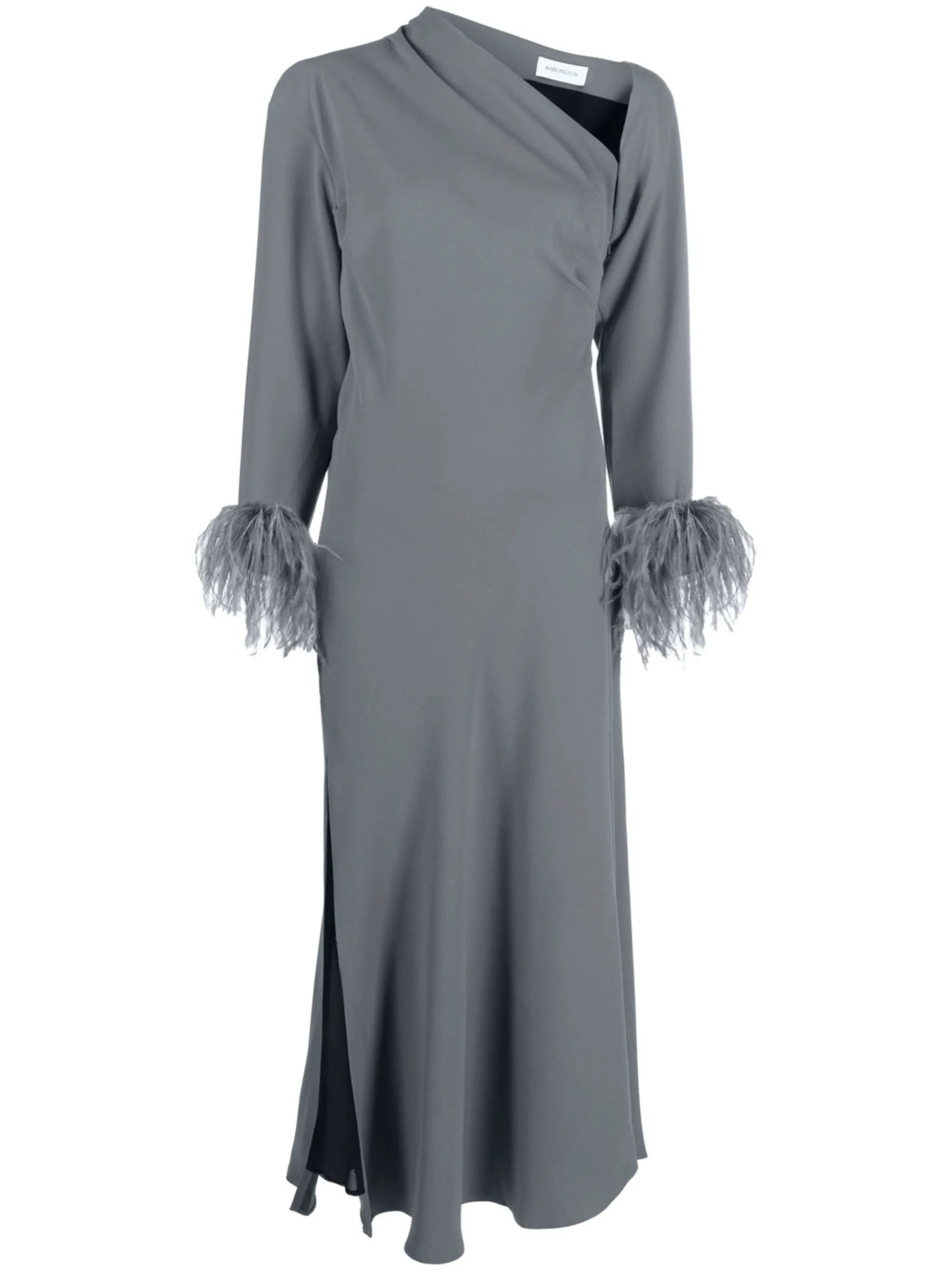Adelaide feather-trim dress