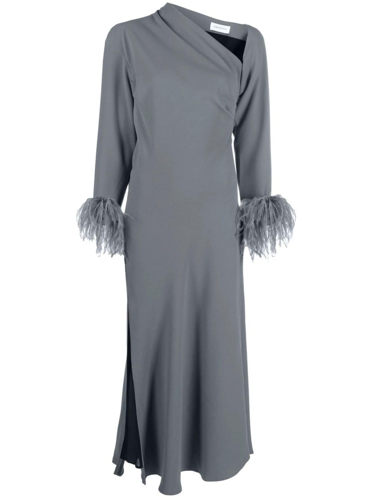 Adelaide feather-trim dress