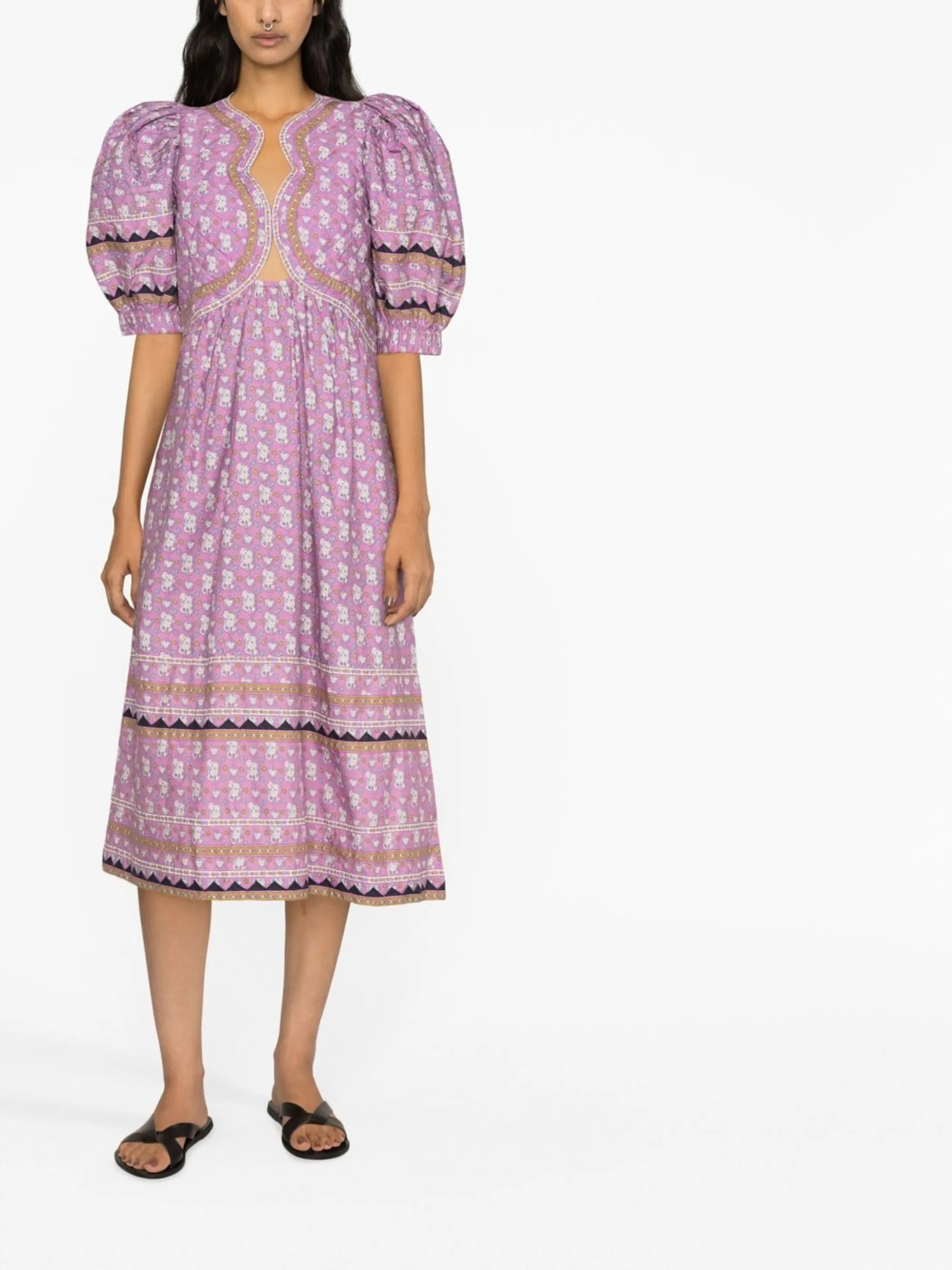 Perry patterned midi dress