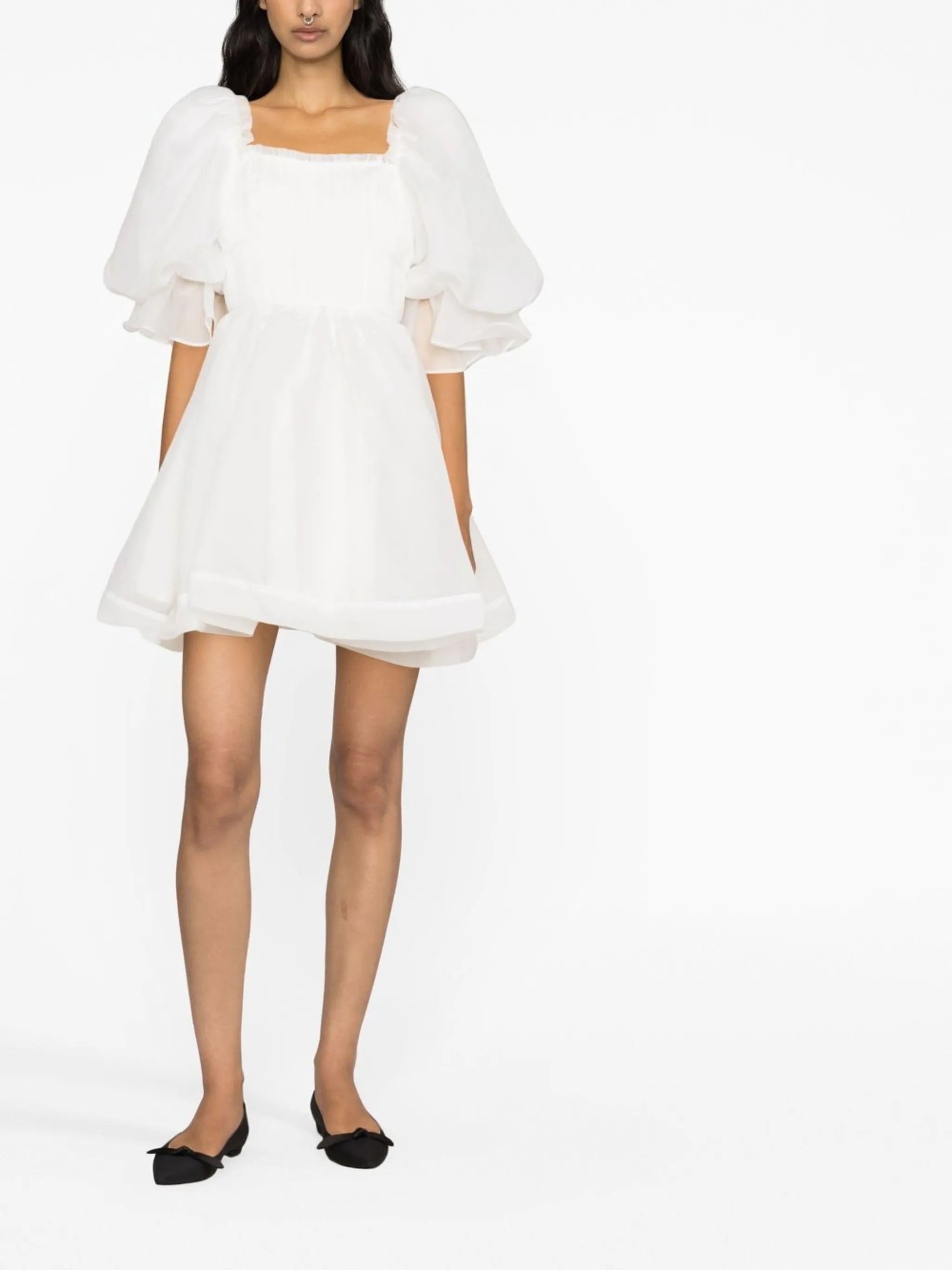 short-sleeve A-line dress