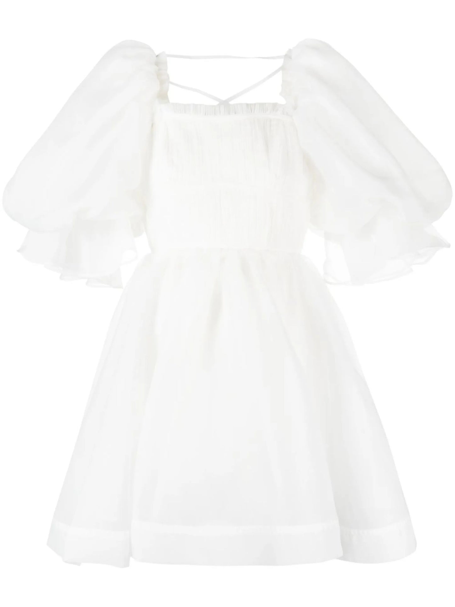 short-sleeve A-line dress