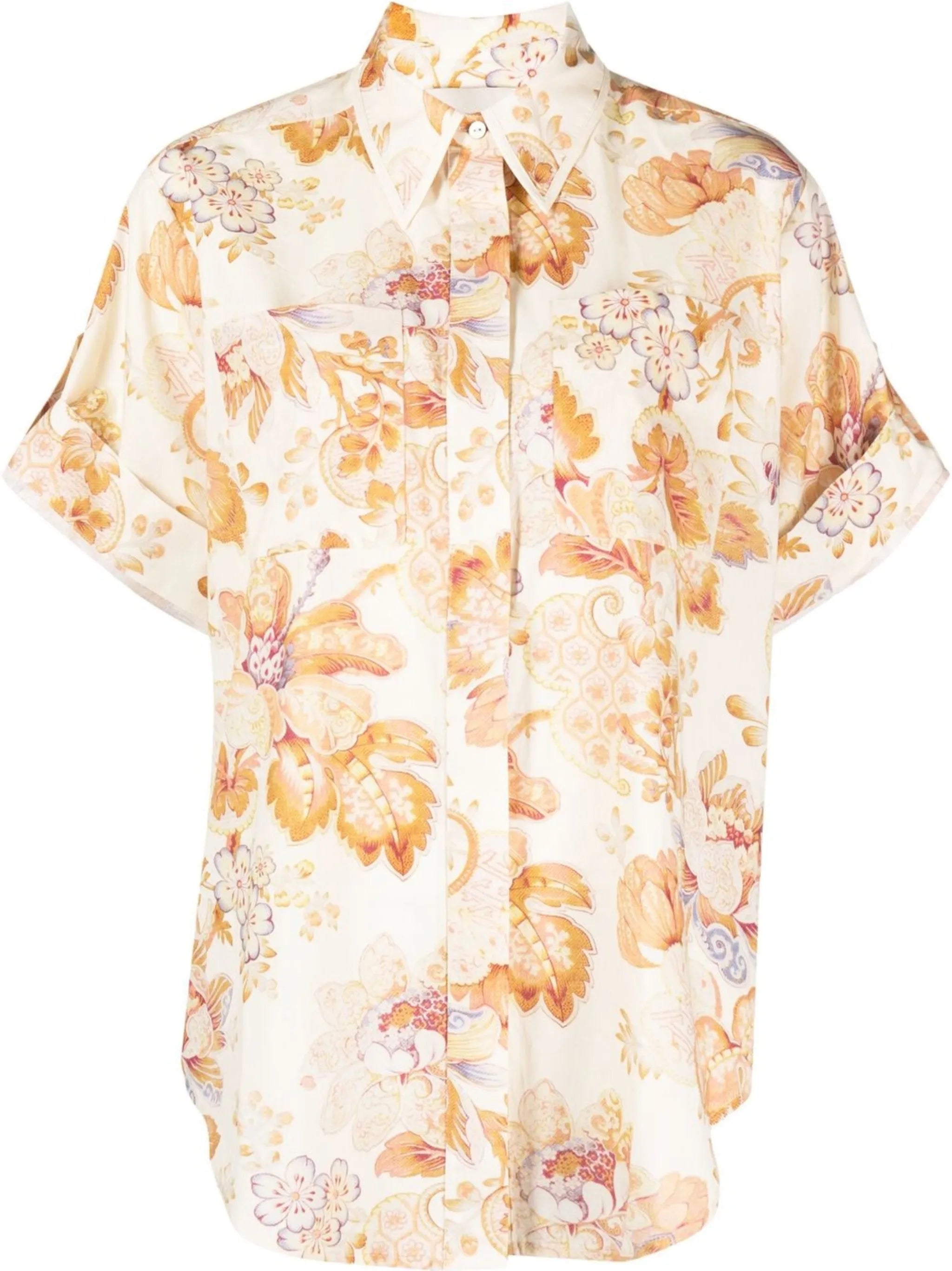 floral-print short-sleeve shirt