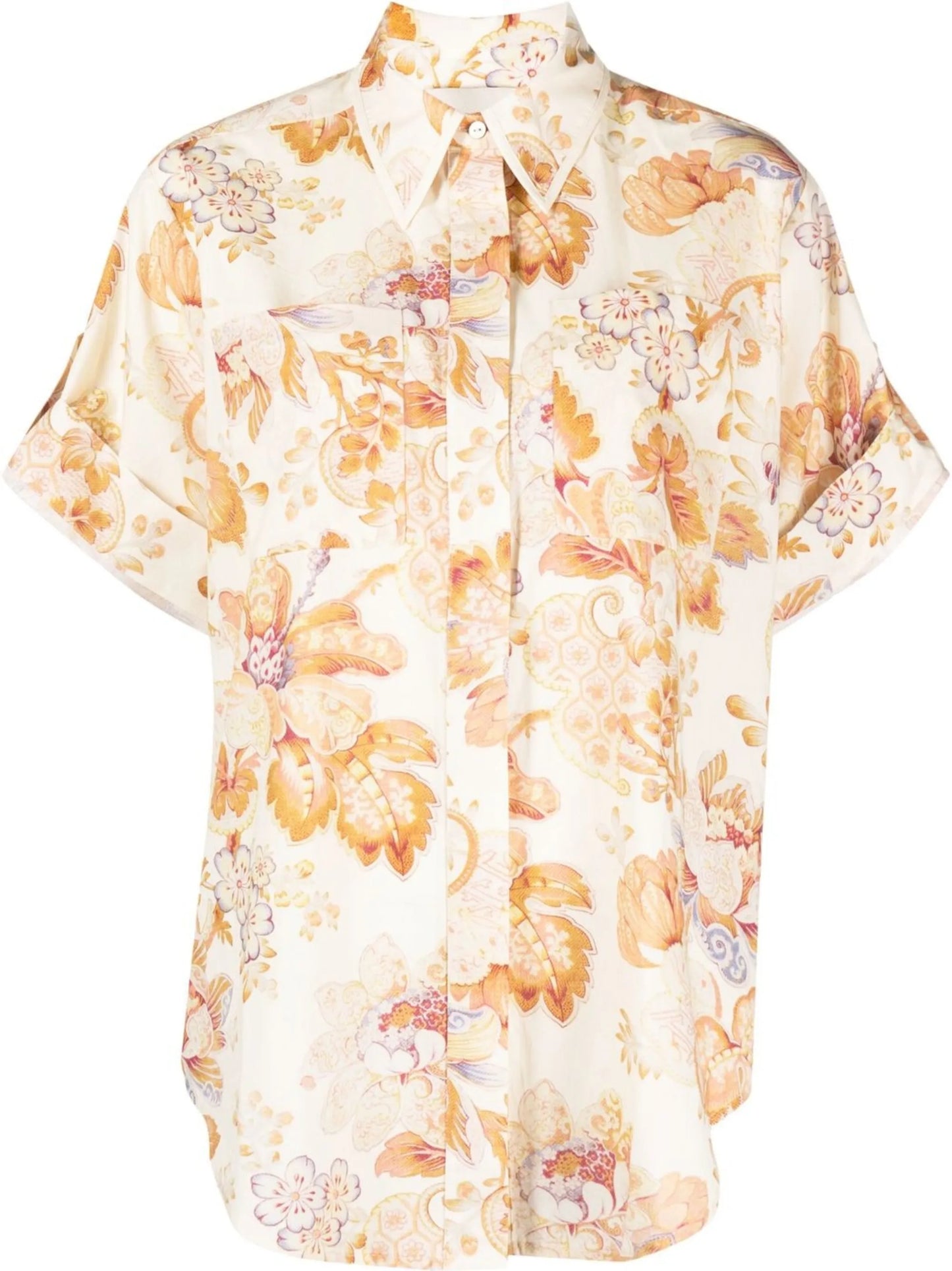 floral-print short-sleeve shirt