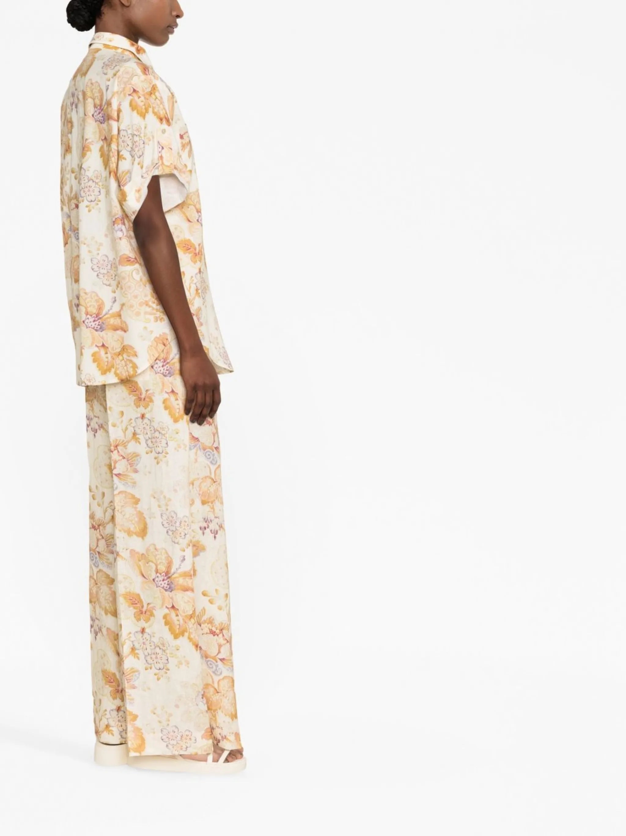 floral-print short-sleeve shirt