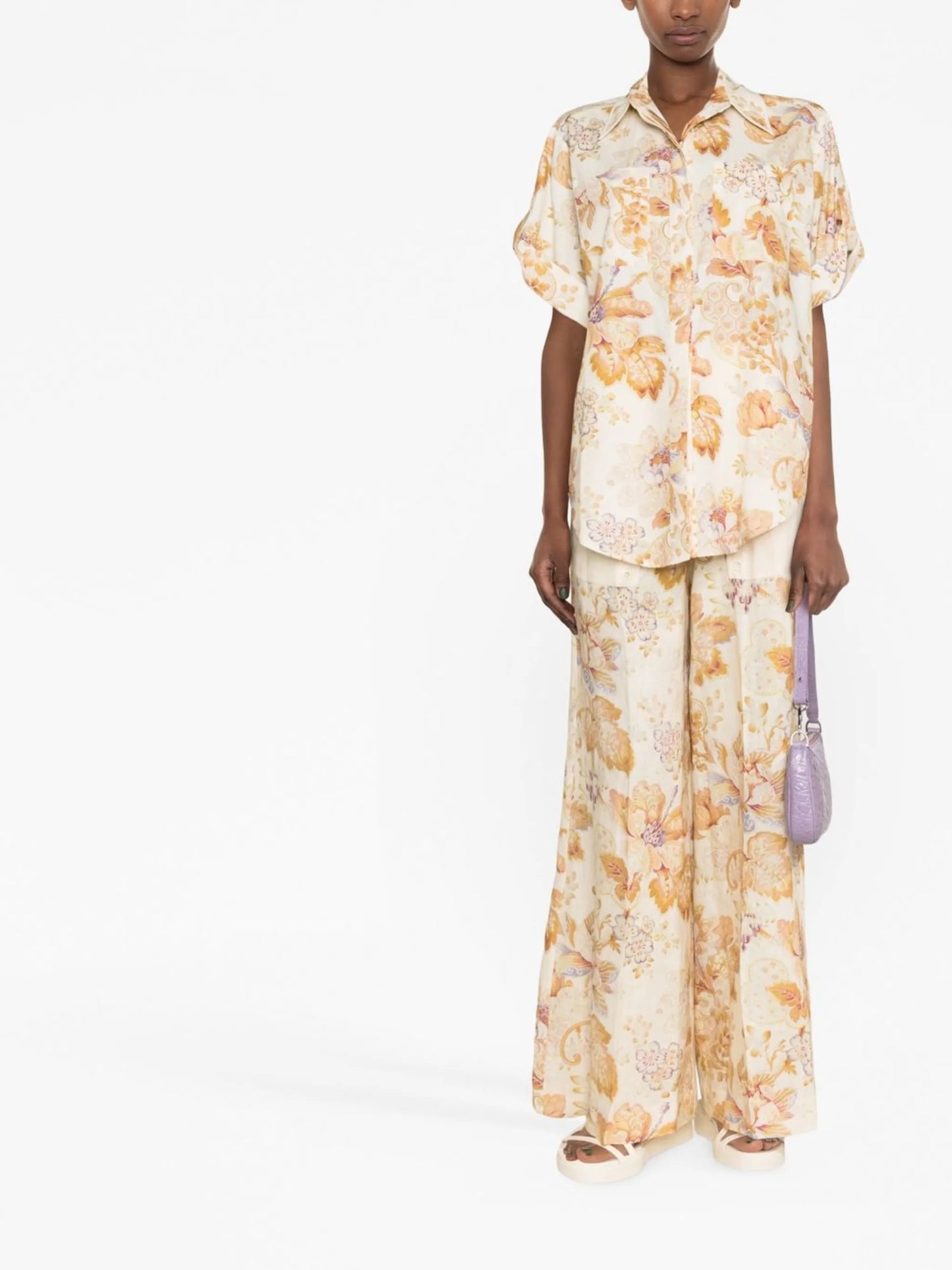 floral-print short-sleeve shirt