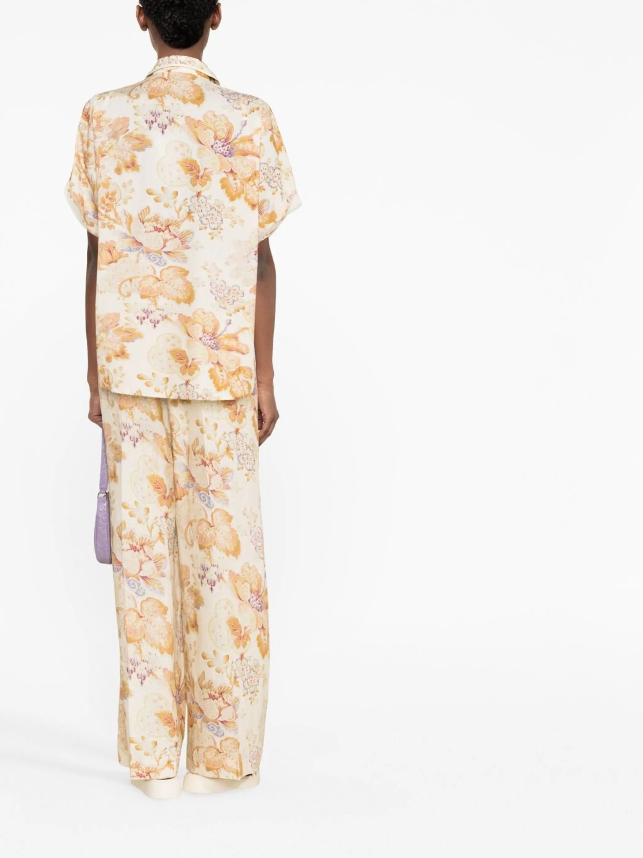 floral-print short-sleeve shirt
