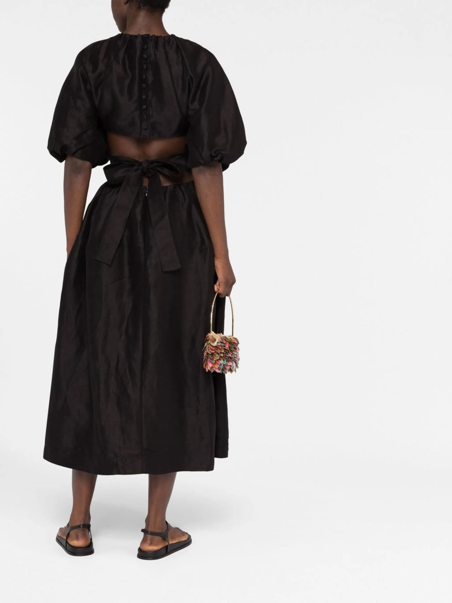 Mimosa puff sleeve midi dress