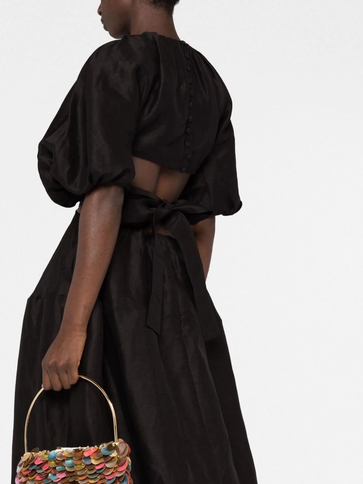 Mimosa puff sleeve midi dress