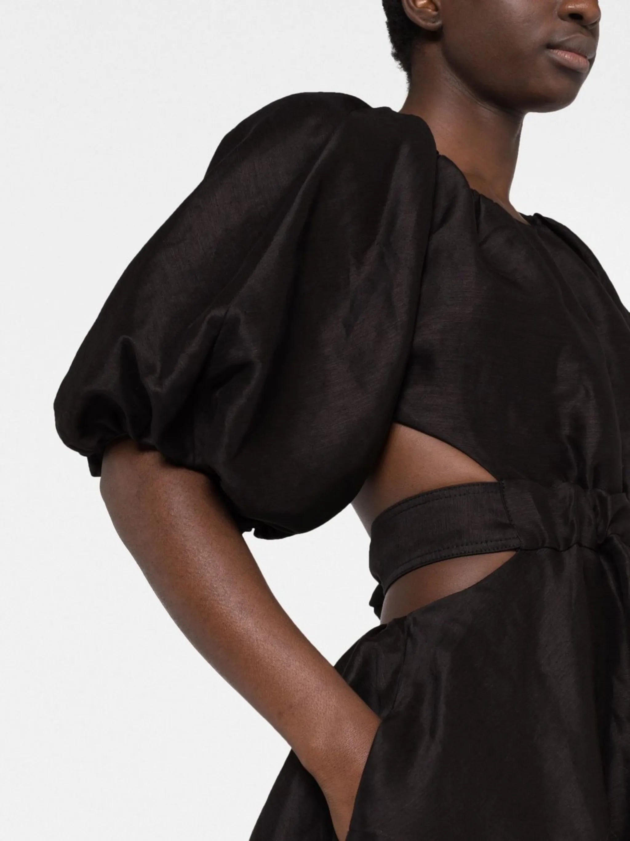 Mimosa puff sleeve midi dress
