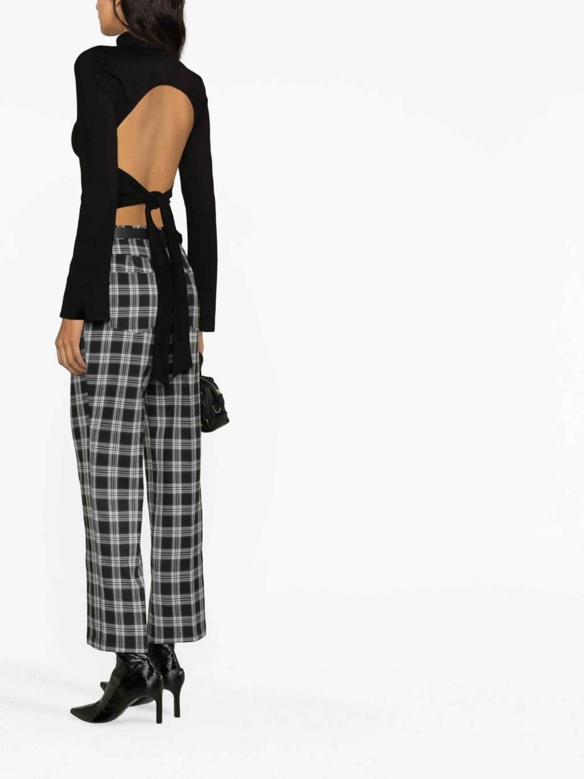 Franklin check cropped trousers
