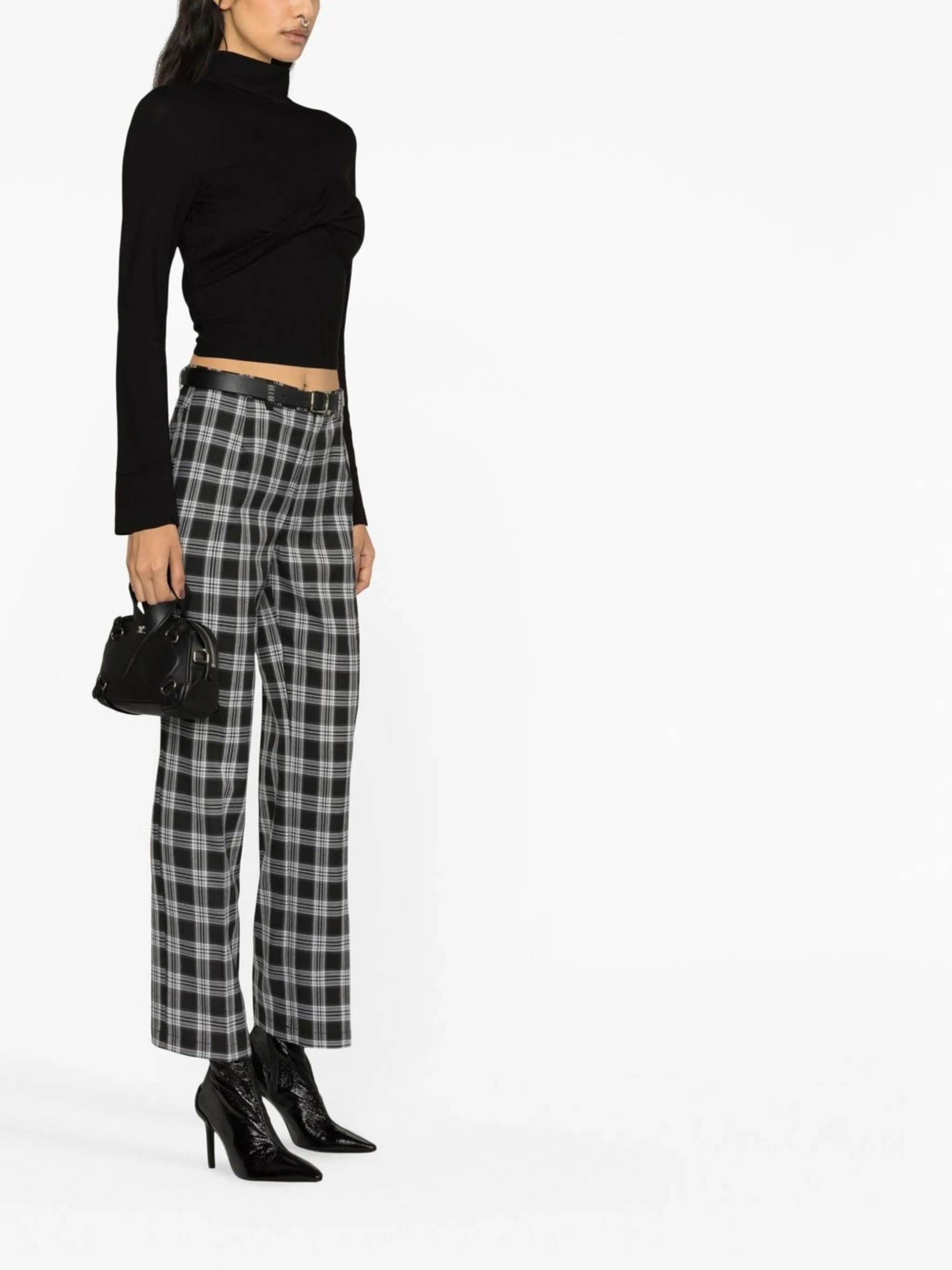 Franklin check cropped trousers