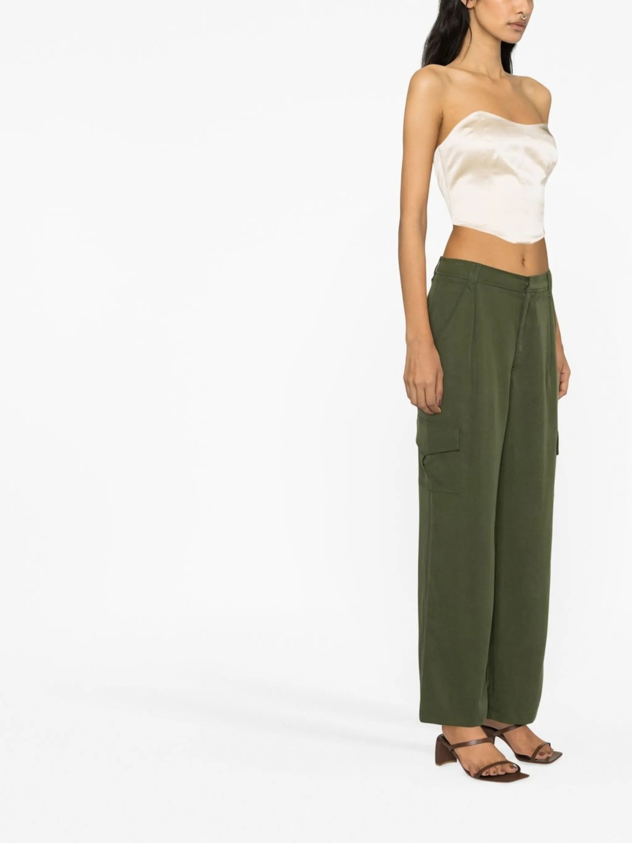 Maia cropped corset-style top