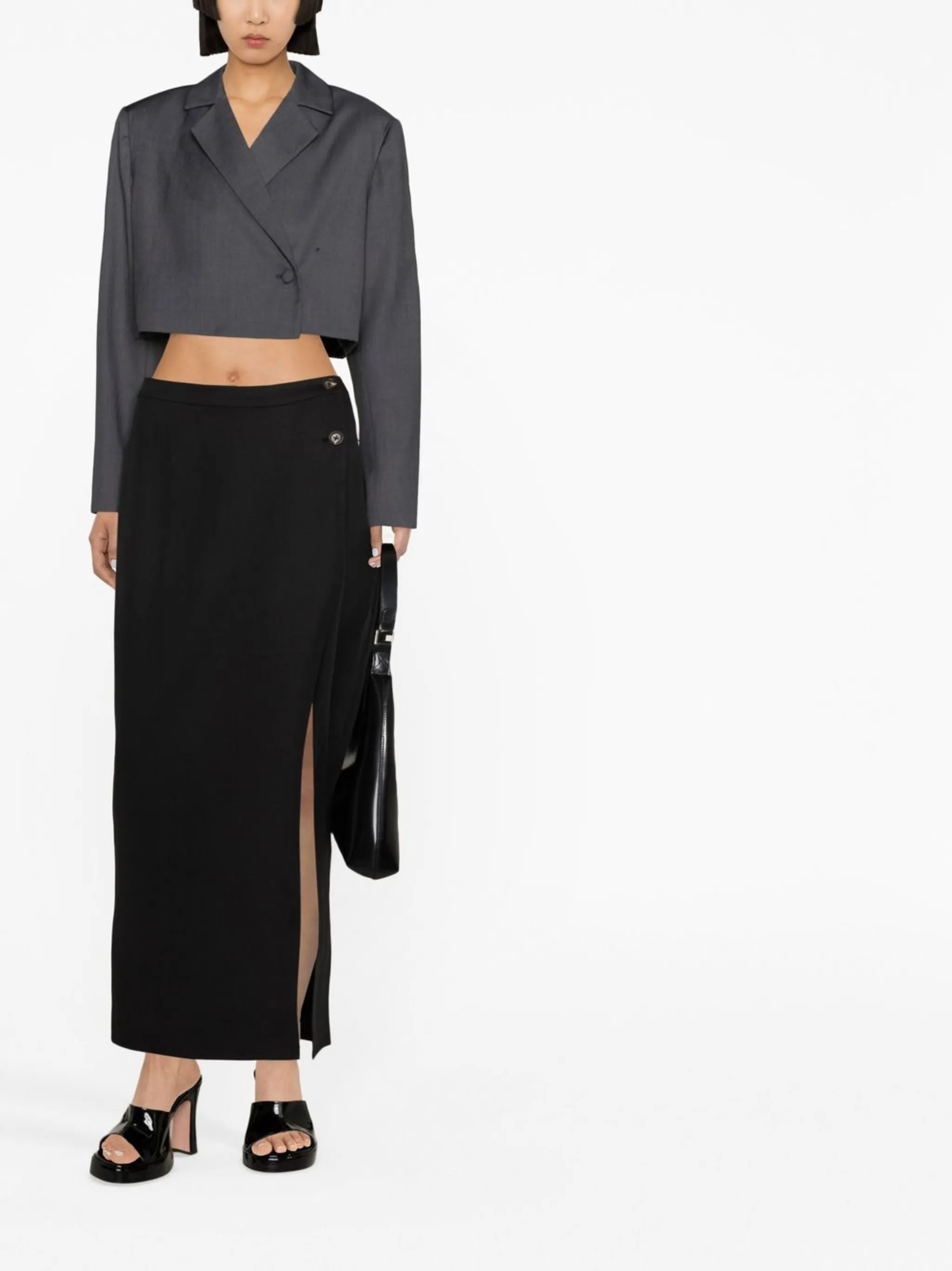 Kai wrap-design skirt