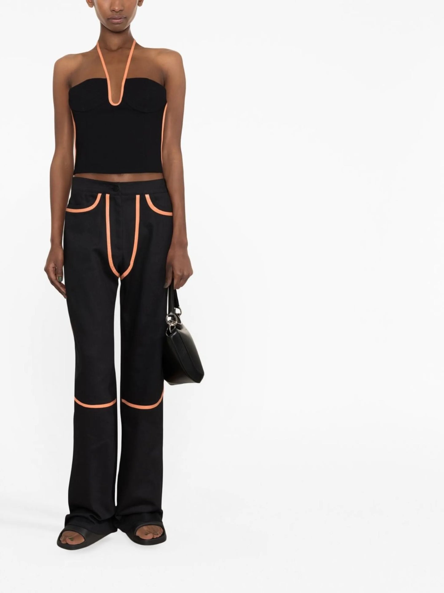 Rodeo seam-detail straight-leg jeans