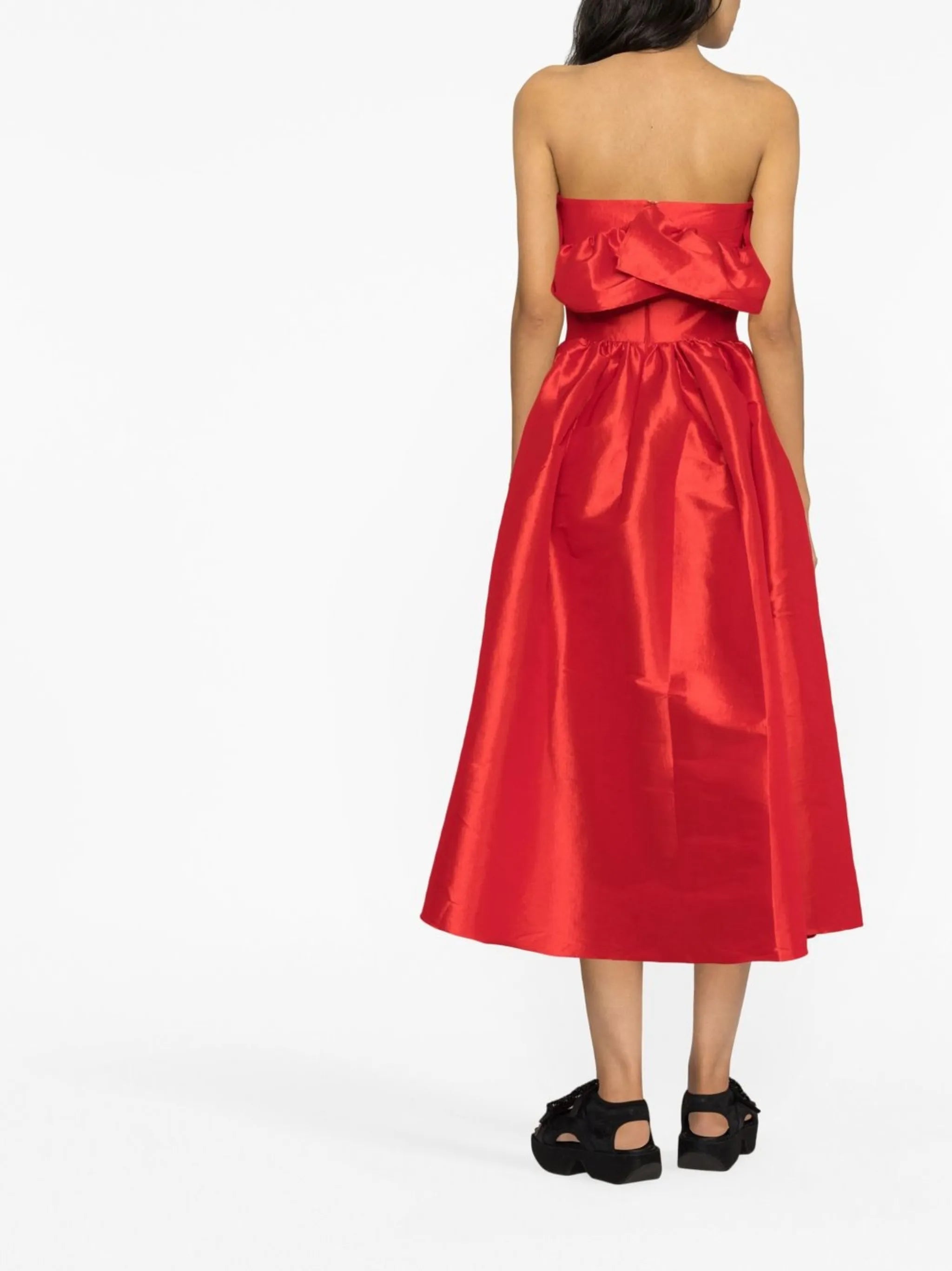 Lynn ruffled strapless midi dress