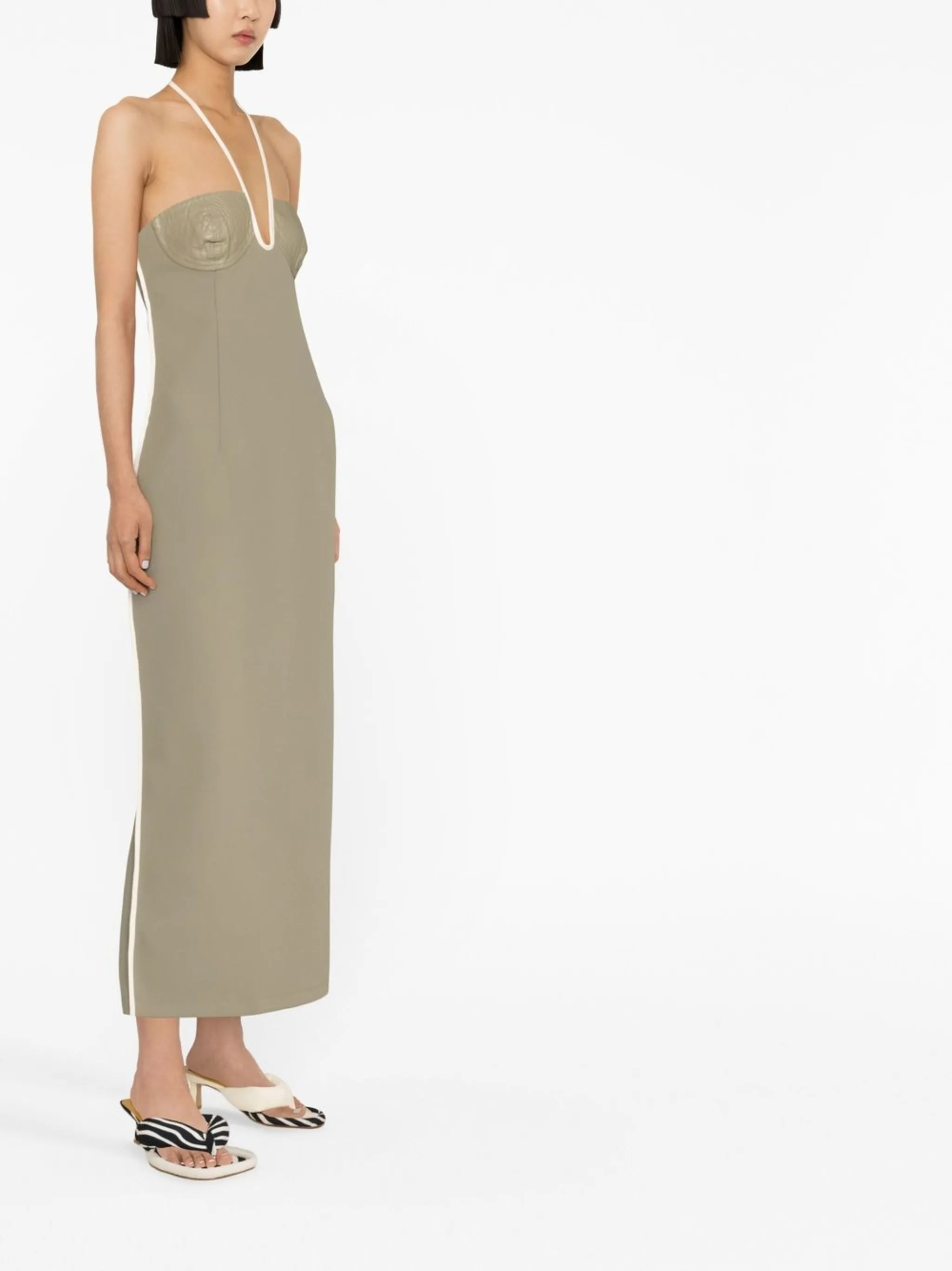 Nassia seam-detail halterneck midi dress