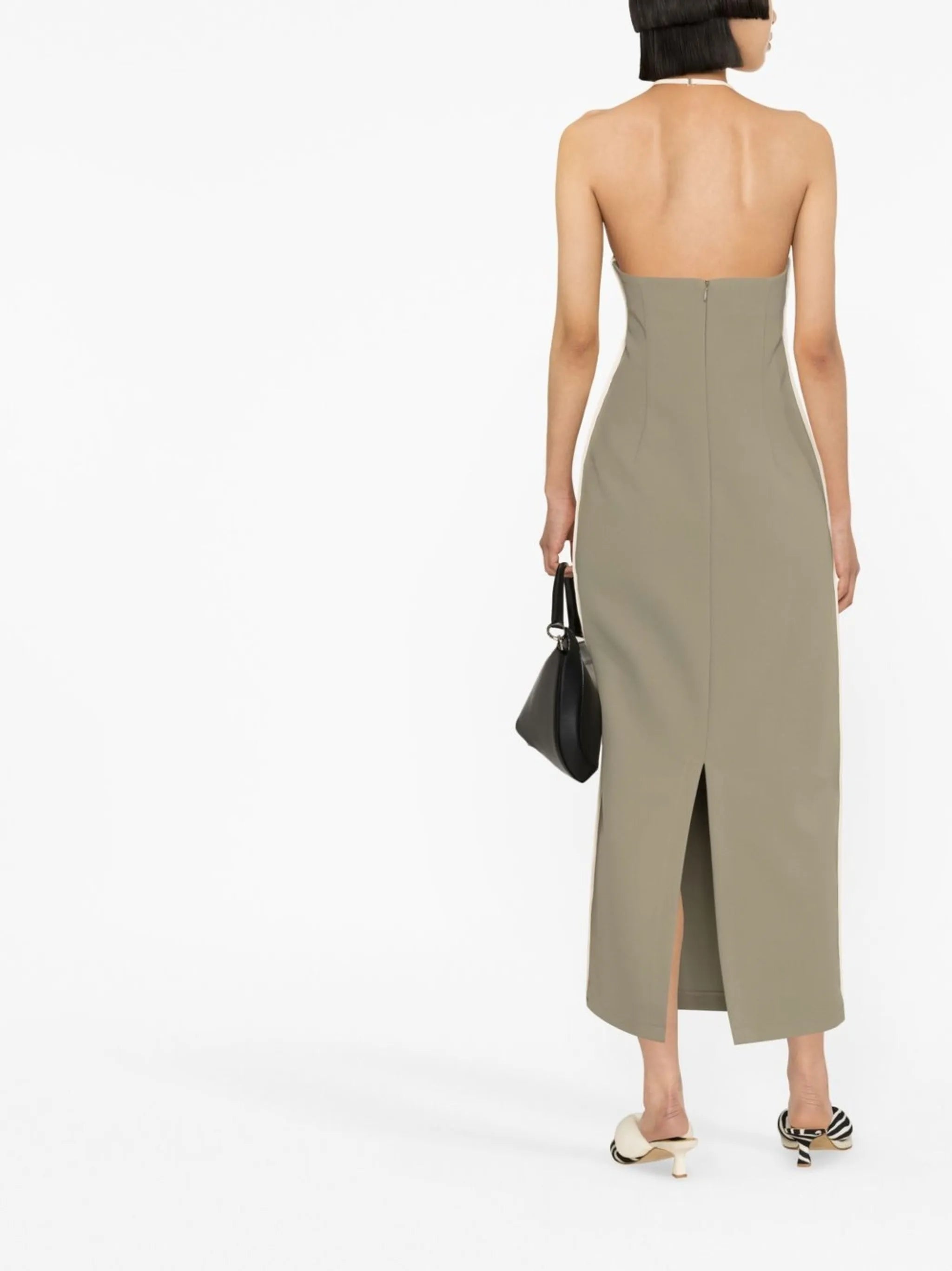 Nassia seam-detail halterneck midi dress