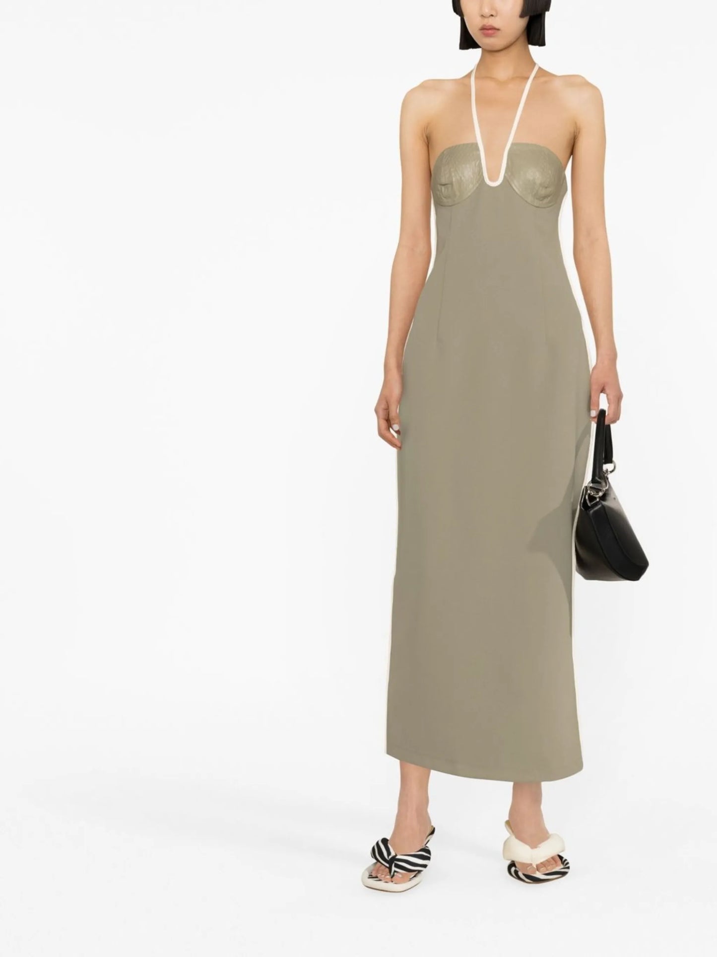 Nassia seam-detail halterneck midi dress