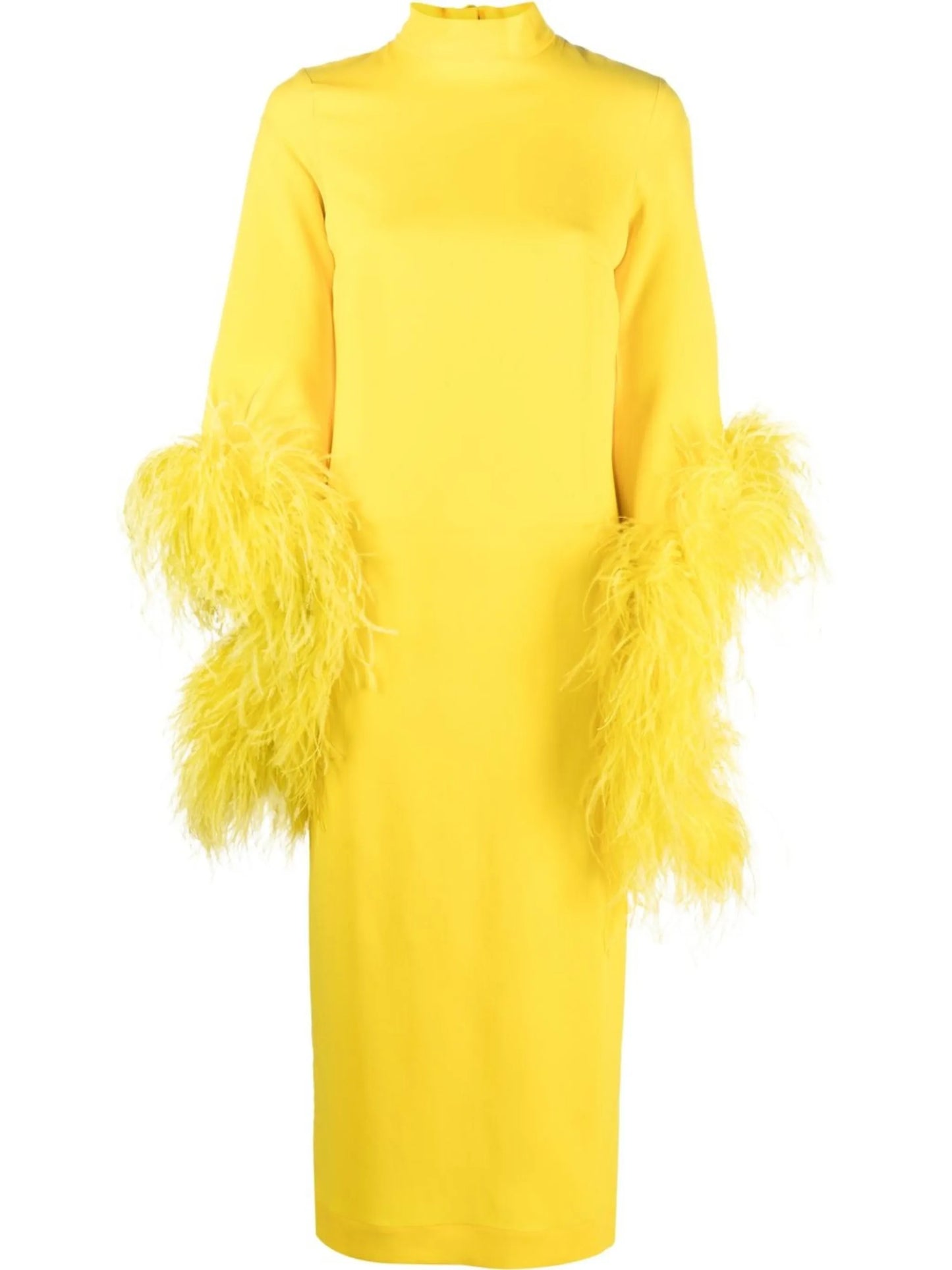 Del Rio feather-trim dress