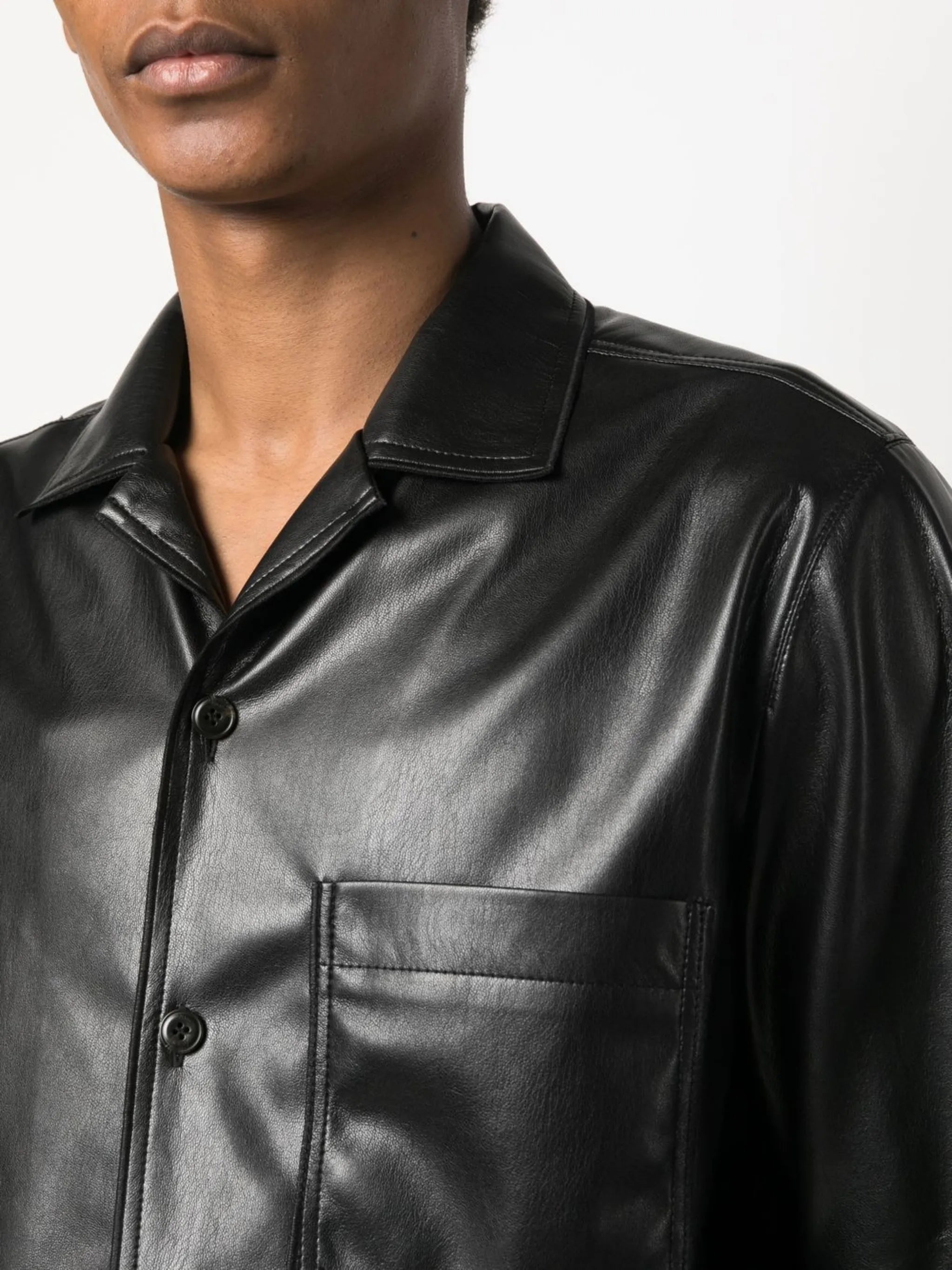 coated-finish shirt jacket