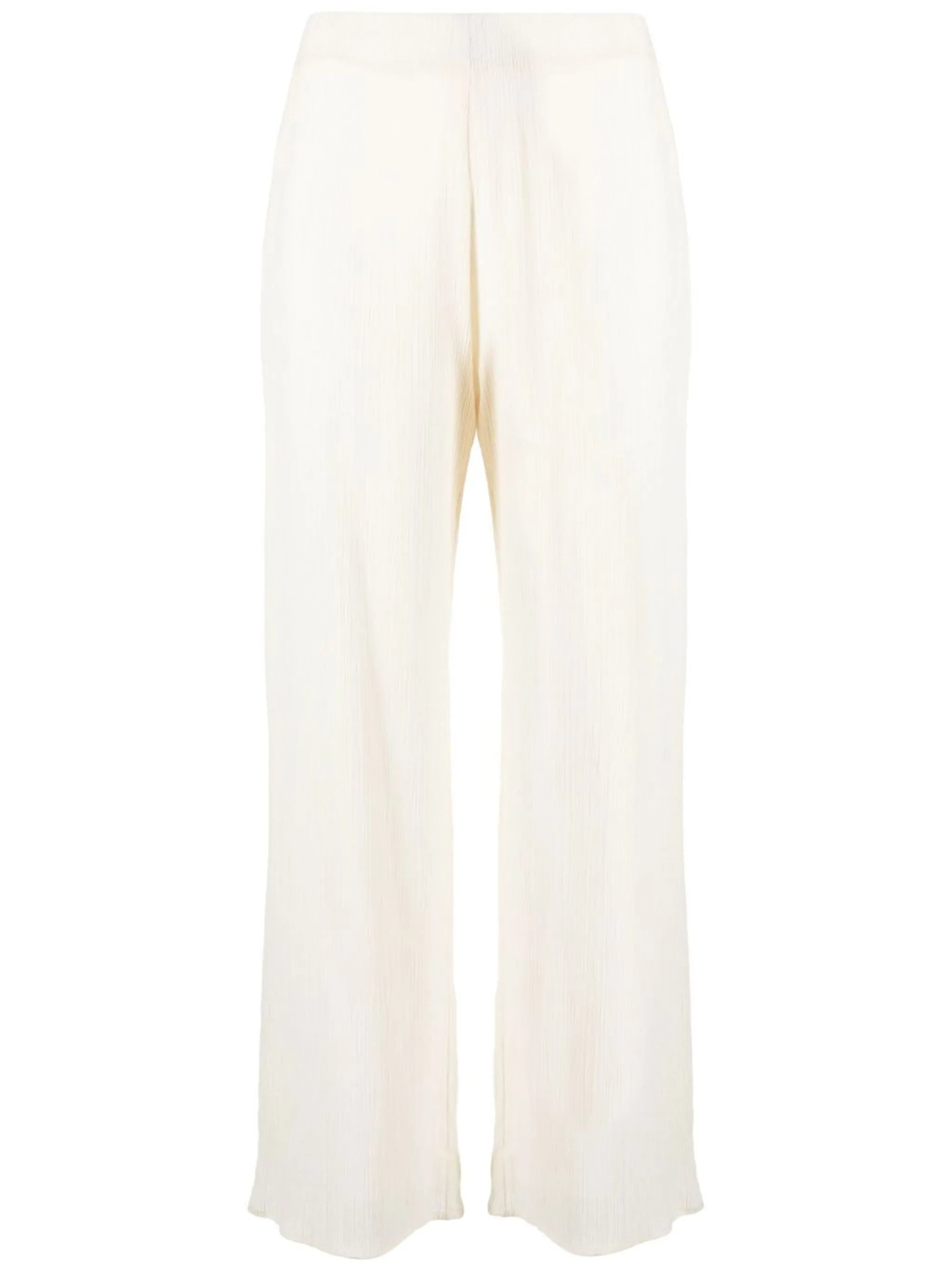 crinkle-effect straight-leg trousers