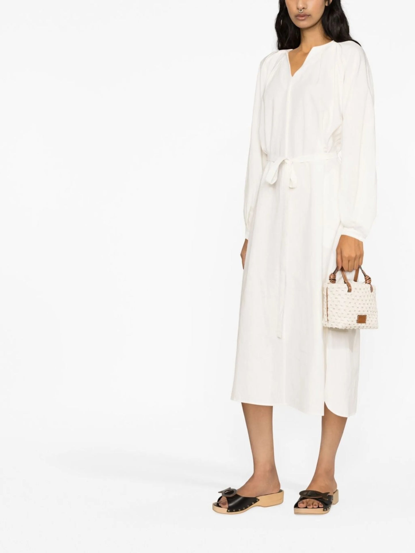 V-neck midi dress