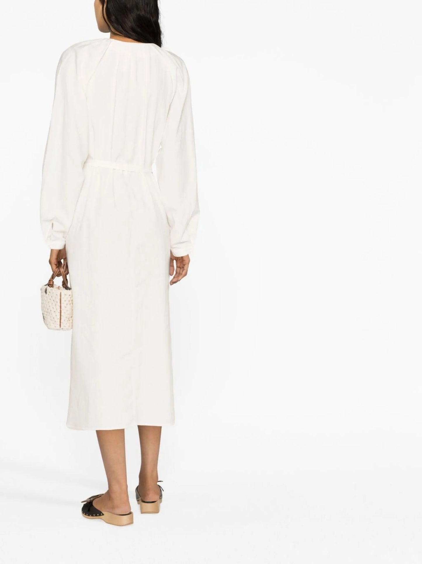 V-neck midi dress