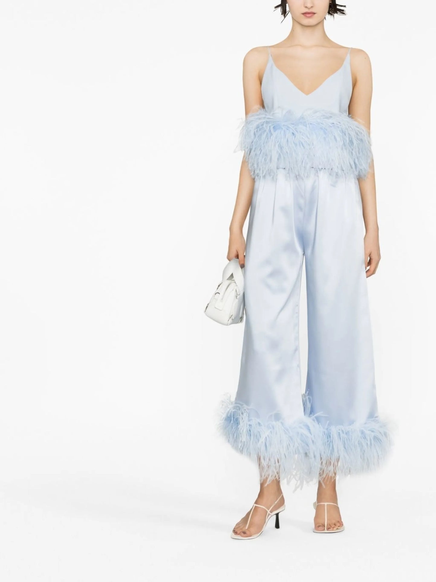 Poppy feather-trim camisole