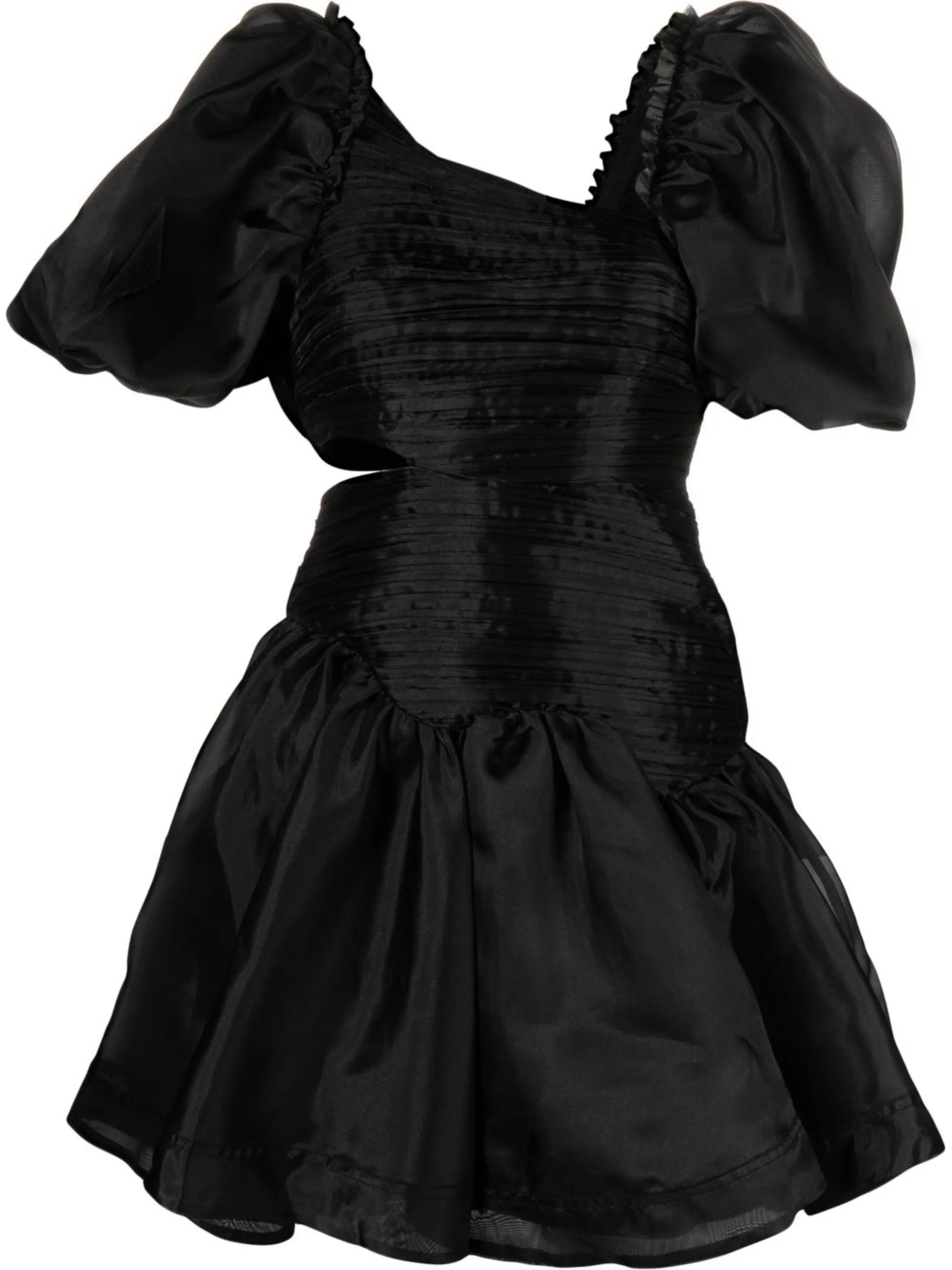 Joan asymmetric puff-sleeves dress