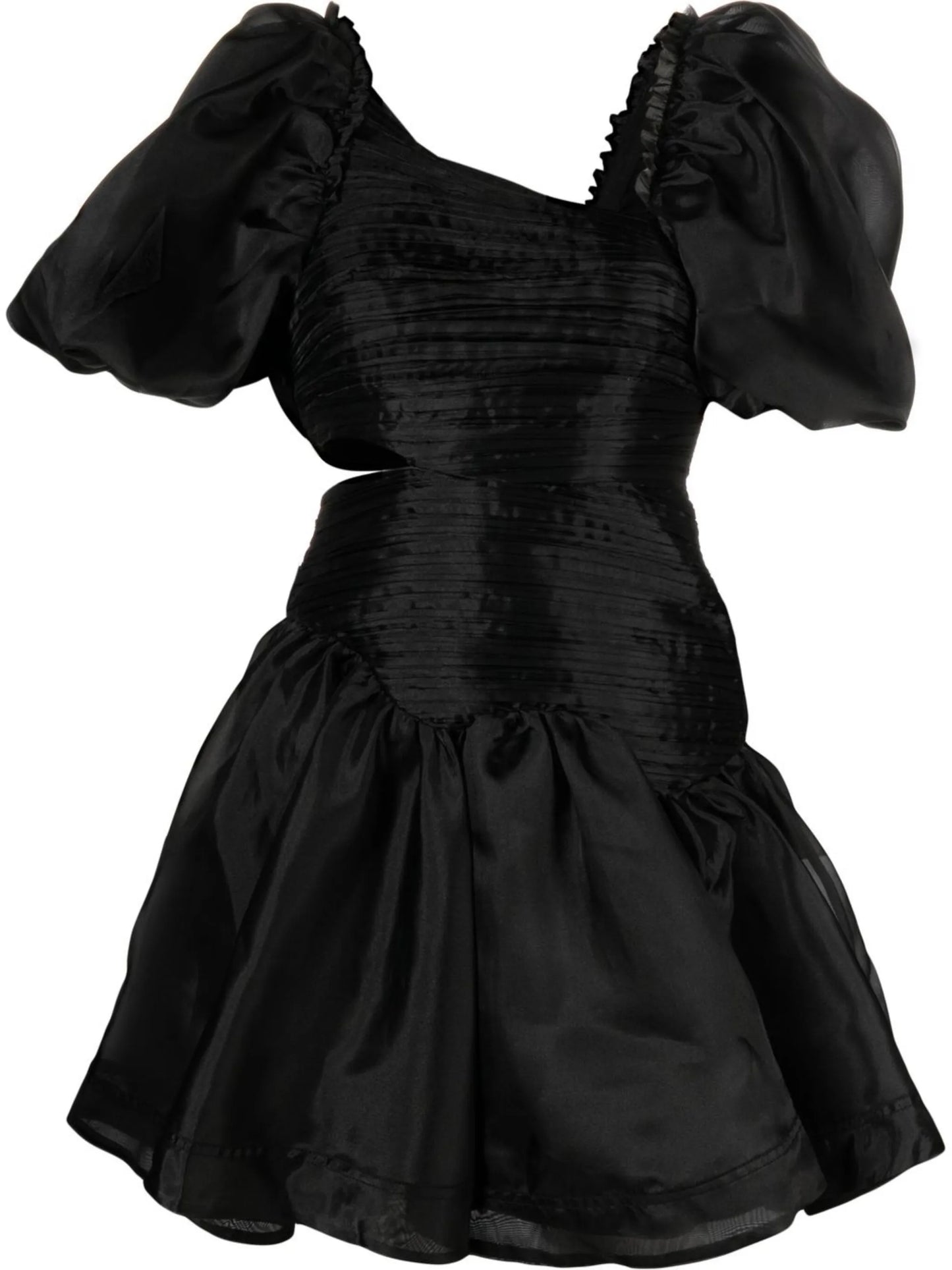 Joan asymmetric puff-sleeves dress