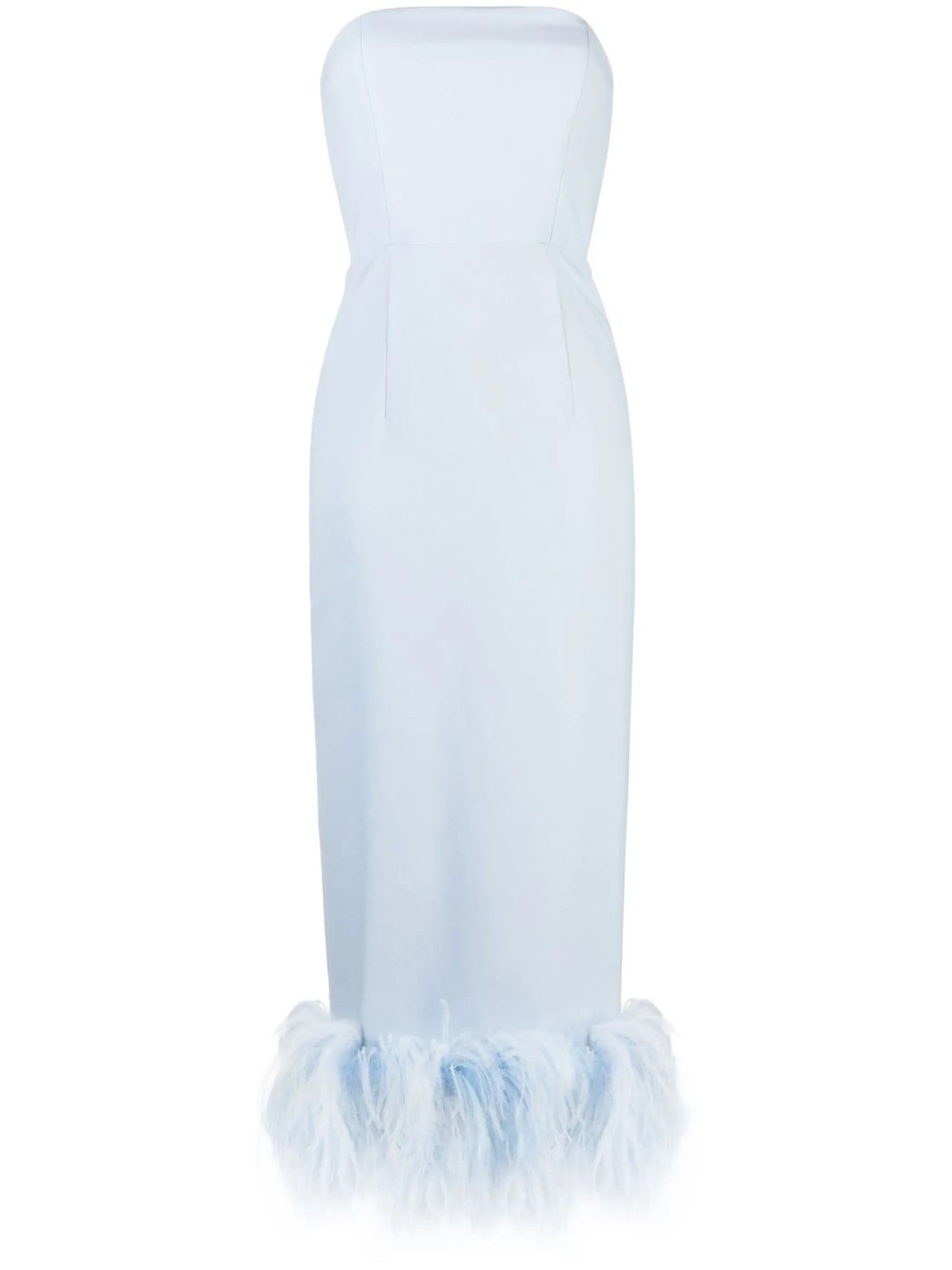 Minelli feather-trim midi dress