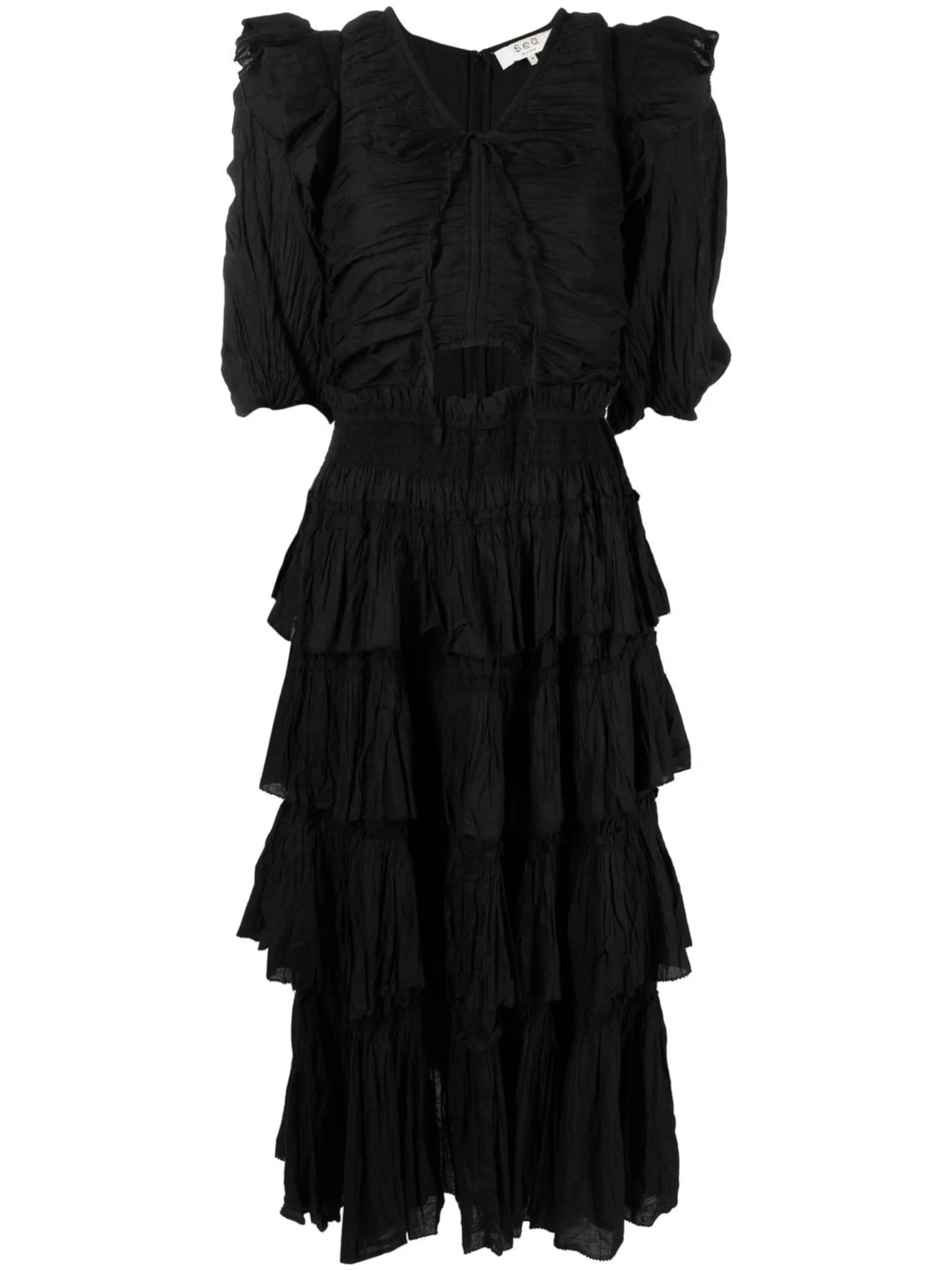 short-sleeve tiered dress