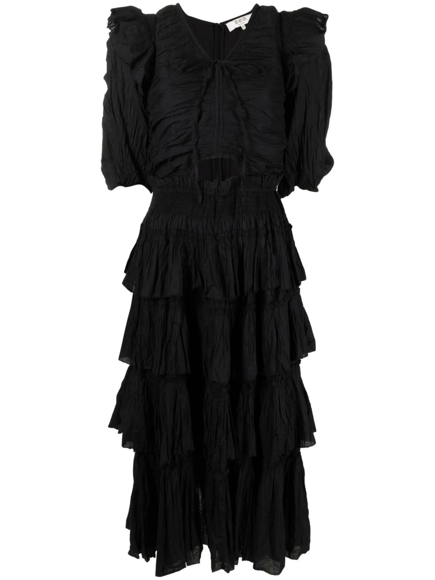 short-sleeve tiered dress