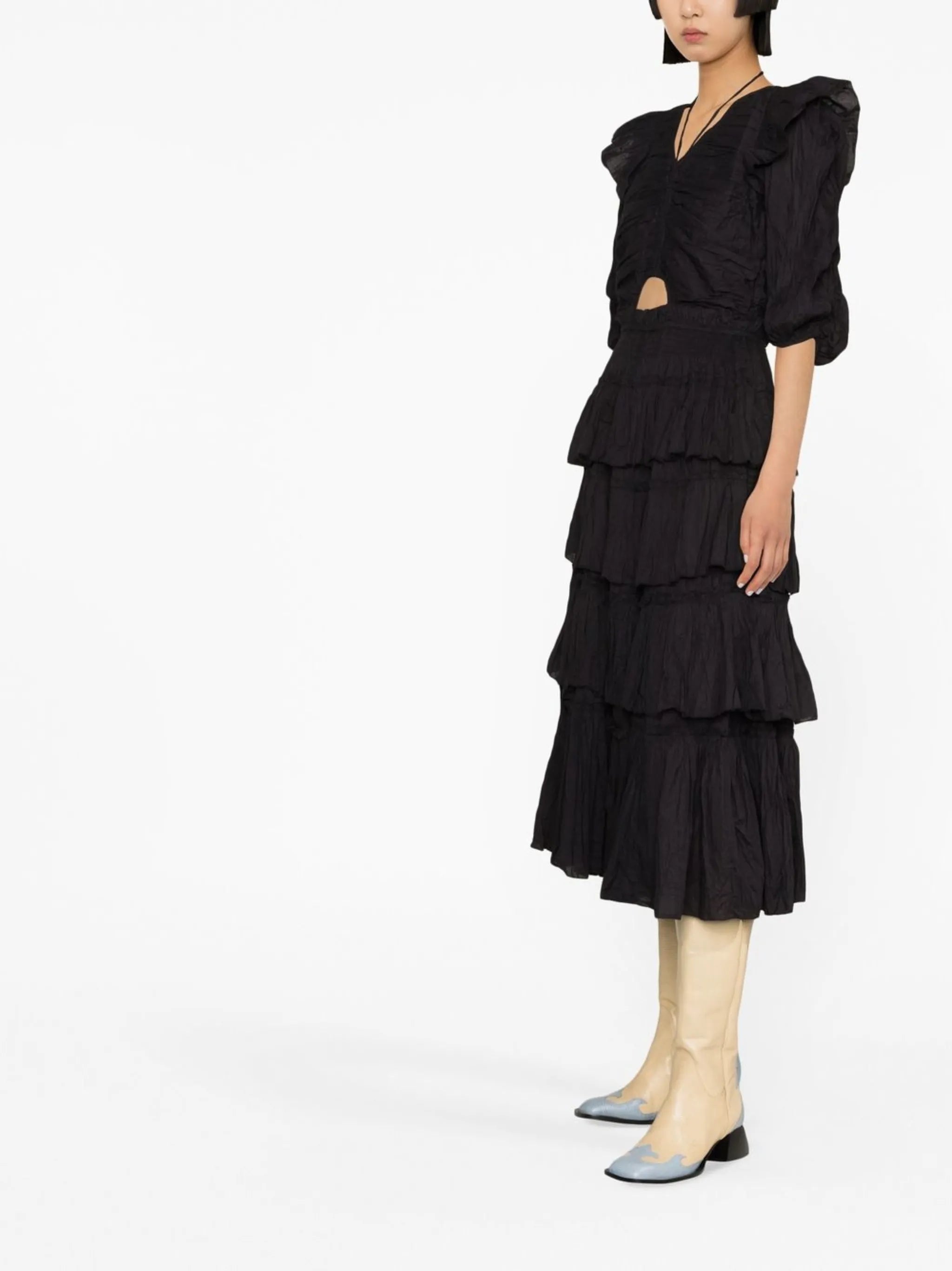 short-sleeve tiered dress