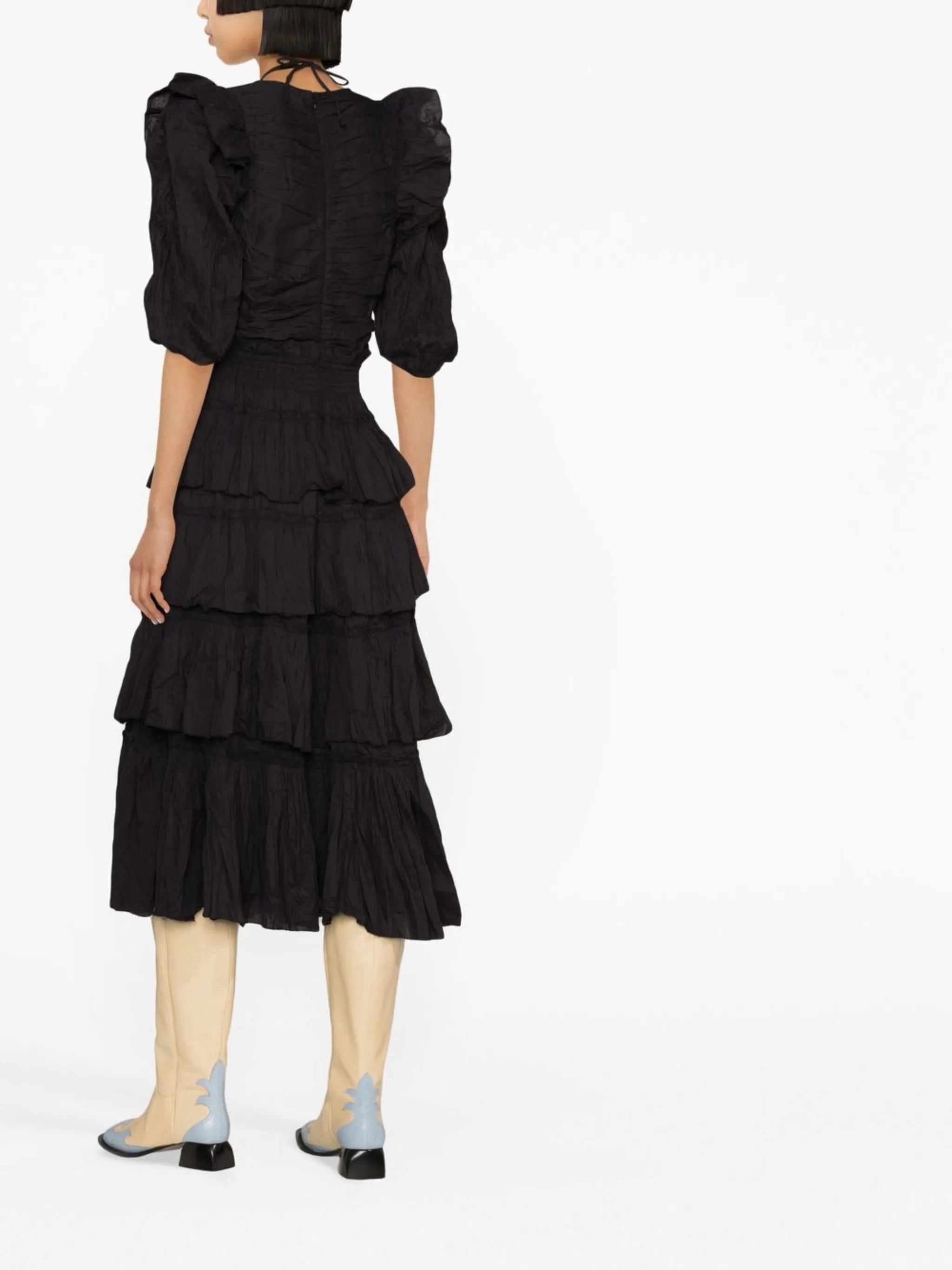 short-sleeve tiered dress