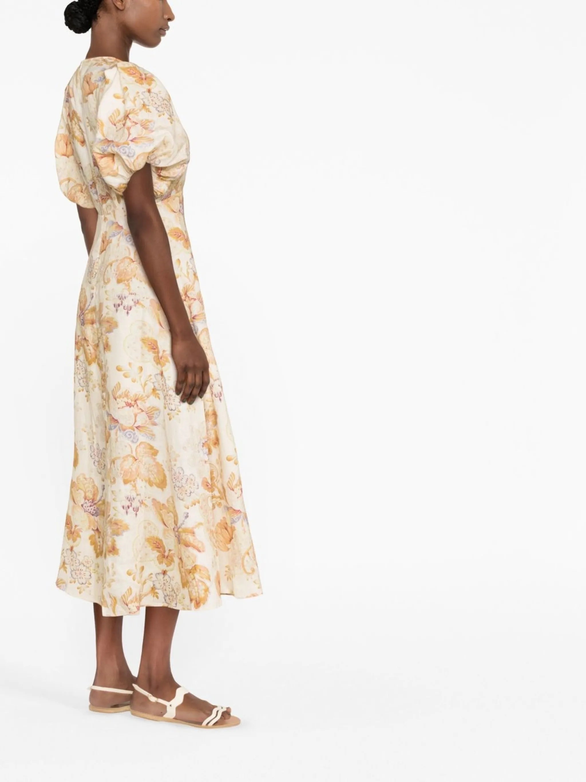 floral-print short-sleeve dress