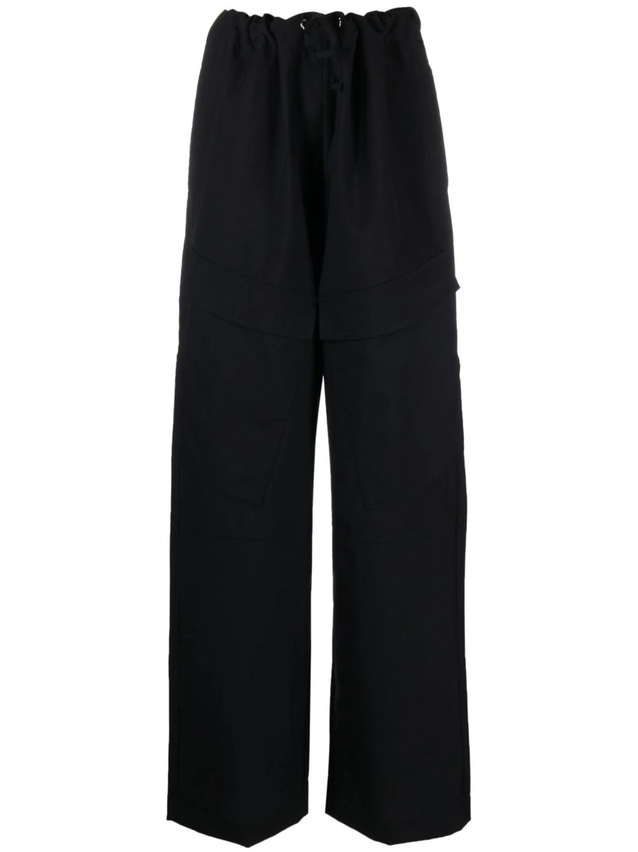 high-waisted straight-leg trousers